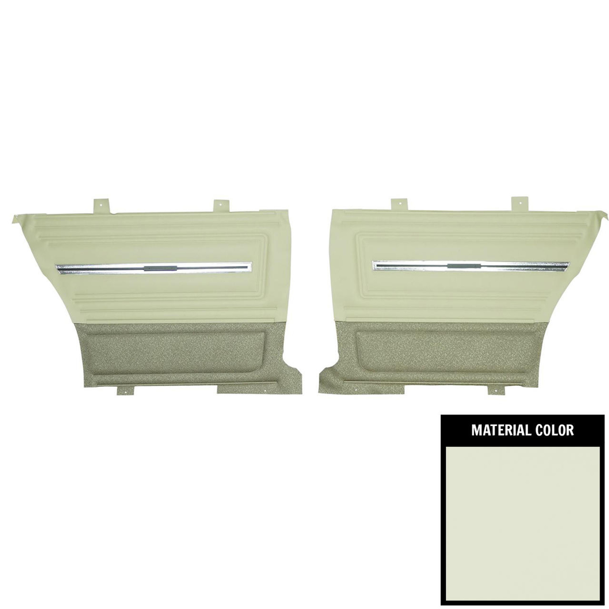 PUI Interiors 1966 Chevrolet Chevelle Hardtop 2 Tone Fawn Rear Door Panels - D288C