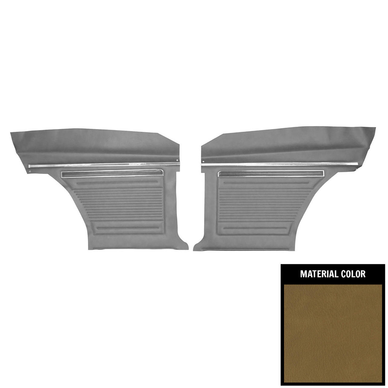 PUI Interiors 1971 Chevrolet NovaCustom 2-Door Sedan Jade Green Rear Door Panels - D329-3C