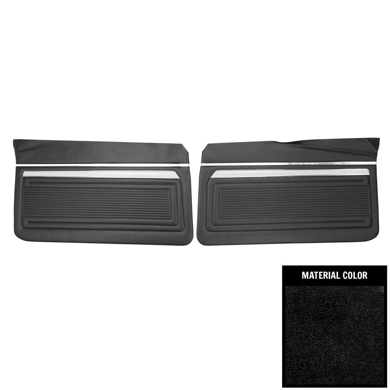 PUI Interiors 1969 Chevrolet Nova Custom Black Front Door Panels - D330