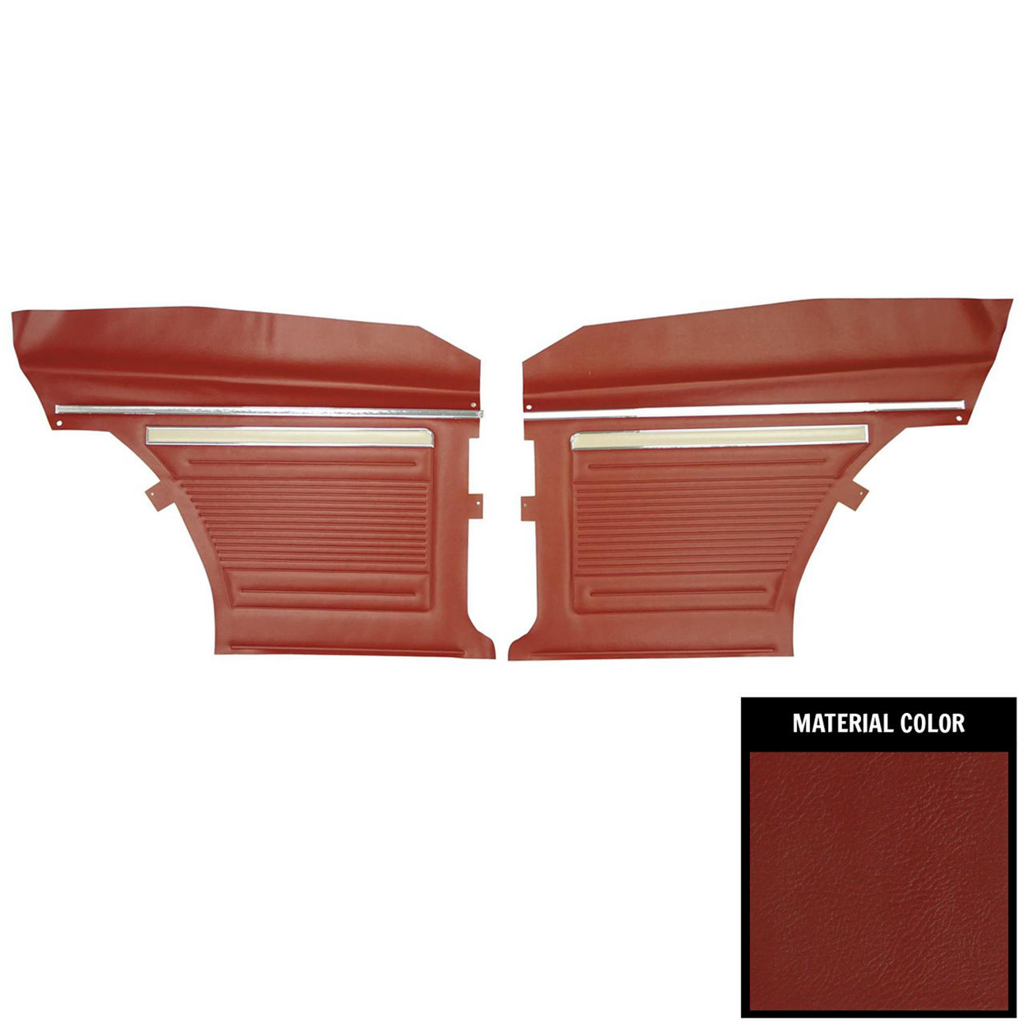 PUI Interiors 1969 Chevrolet Nova 2-Door Sedan Custom Red Rear Door Panels - D331C