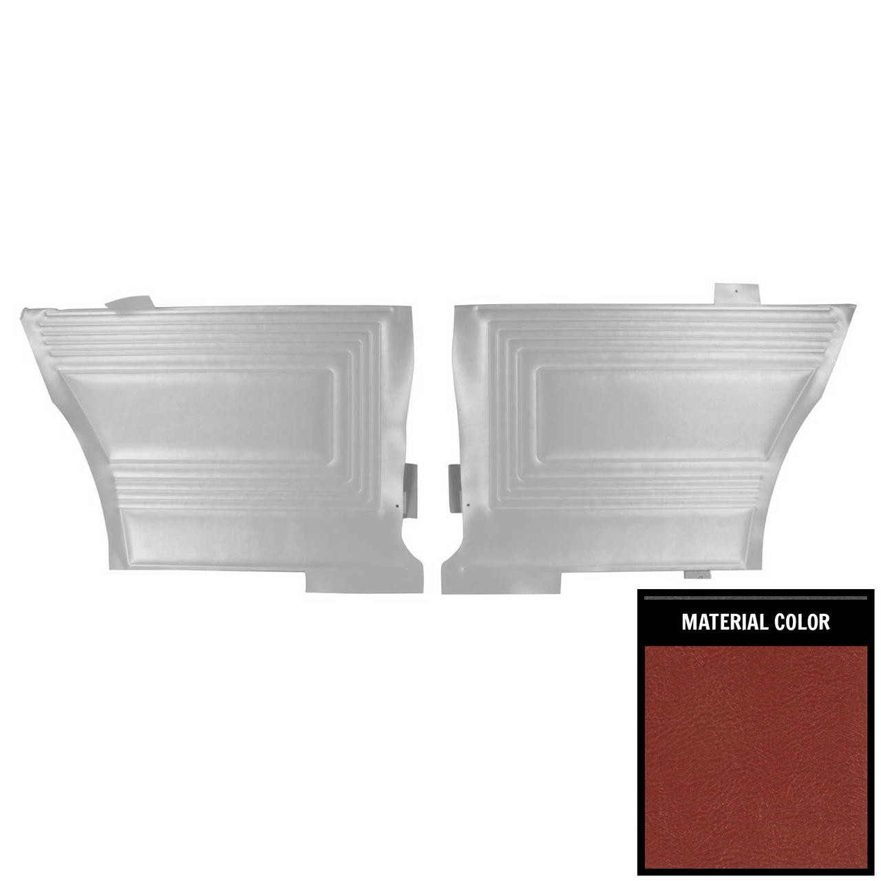 PUI Interiors 1965 Pontiac GTO/Lemans Hardtop Metallic Red Rear Door Panels - D418C