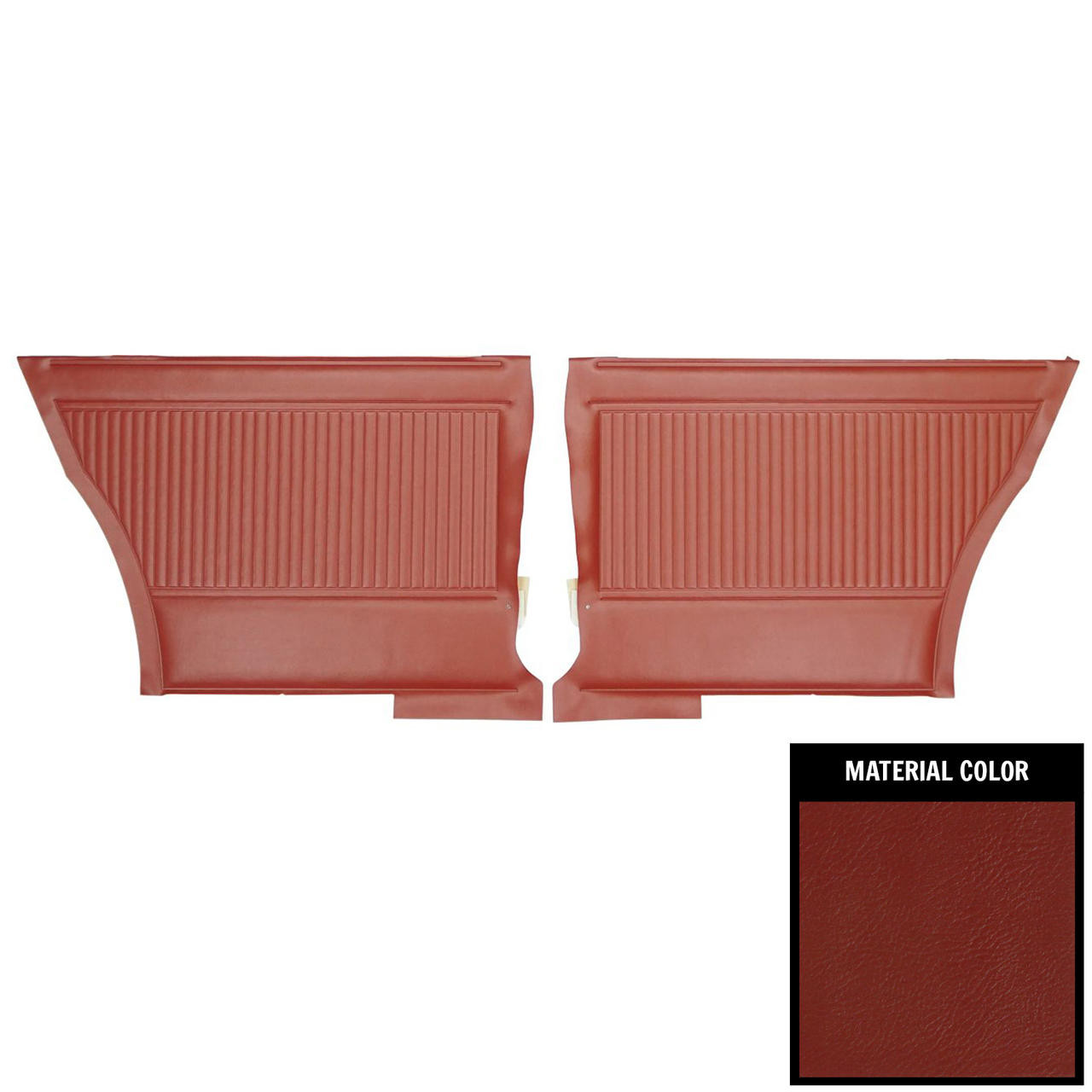 PUI Interiors 1966 Pontiac GTO/Lemans Hardtop Red Rear Door Panels - D421C