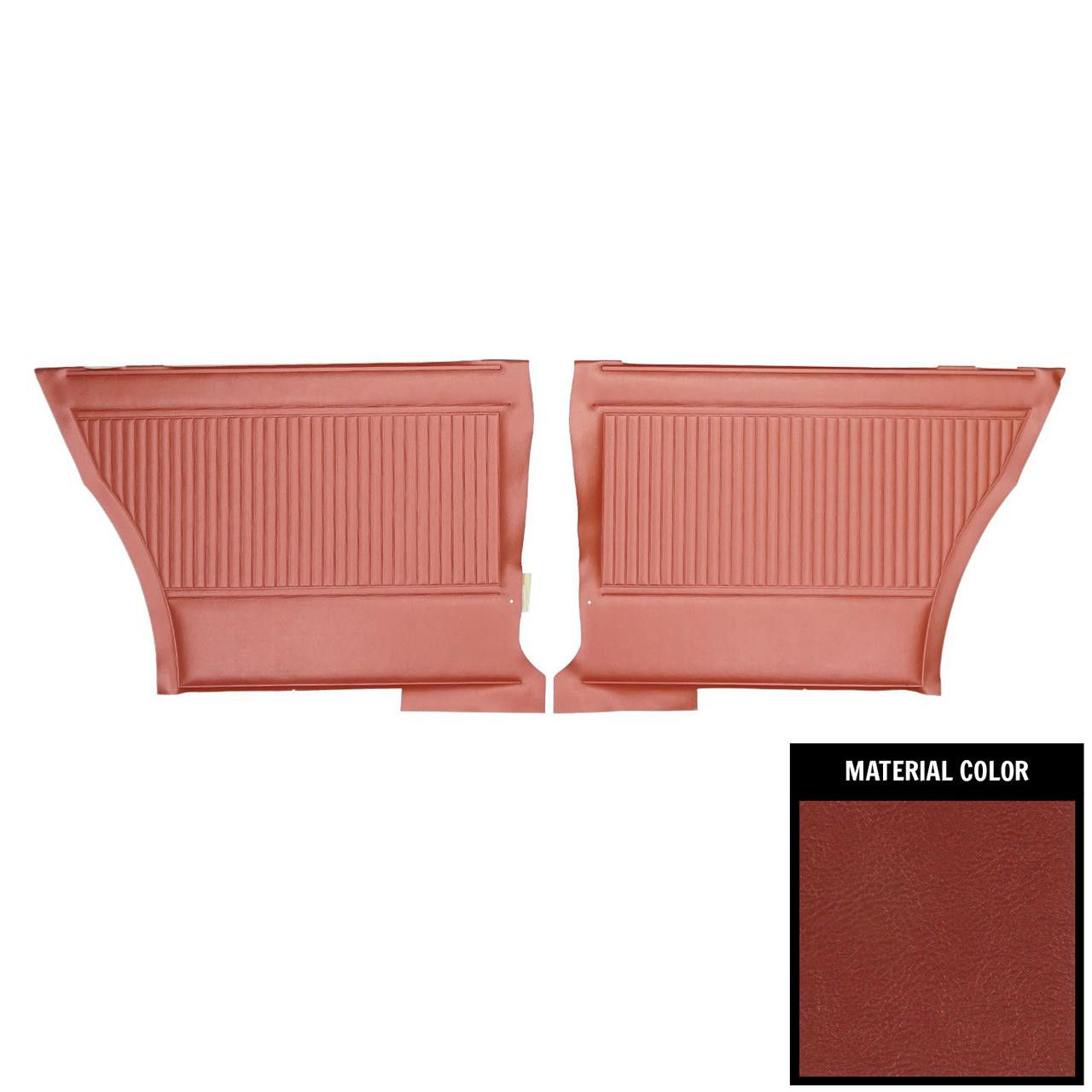 PUI Interiors 1966 Pontiac GTO/Lemans Hardtop Metlic Red Rear Door Panels - D429-1C