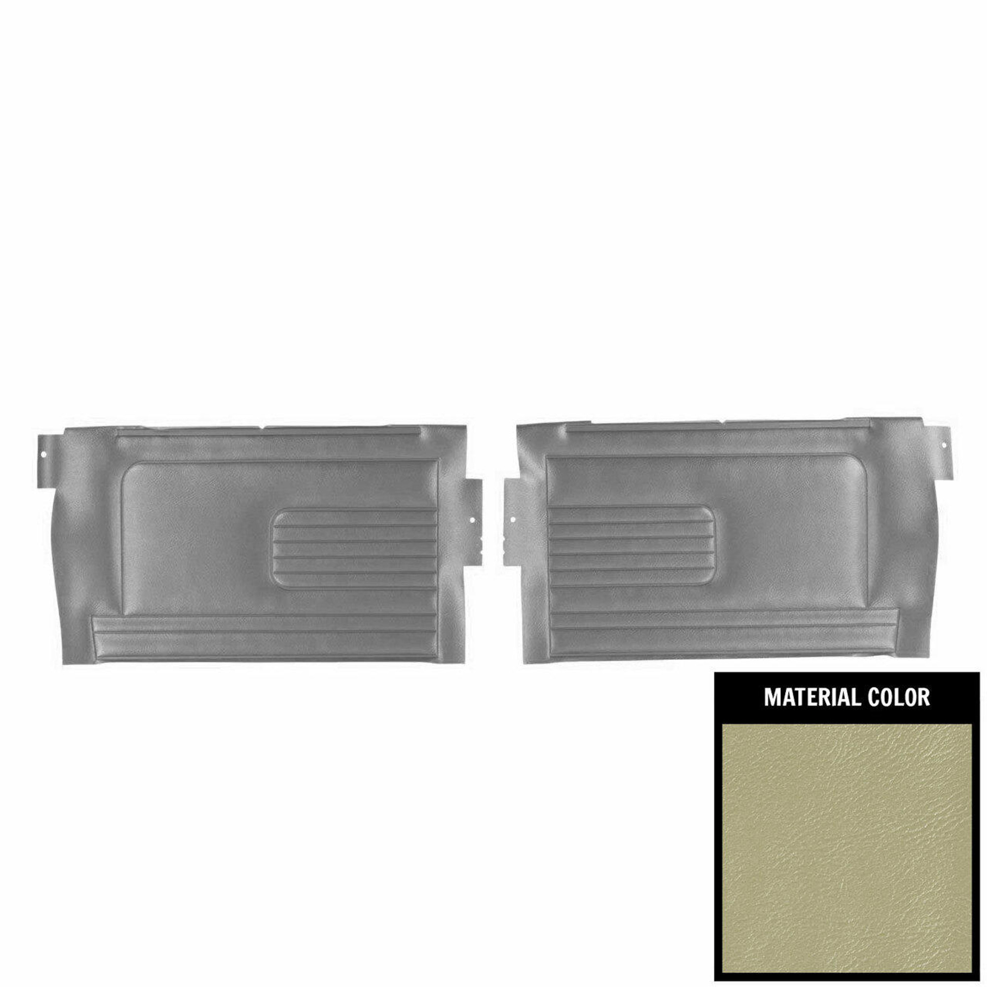 PUI Interiors 1967 Pontiac GTO/Lemans Convertible Parchment/Black Rear Door Panels - D432V