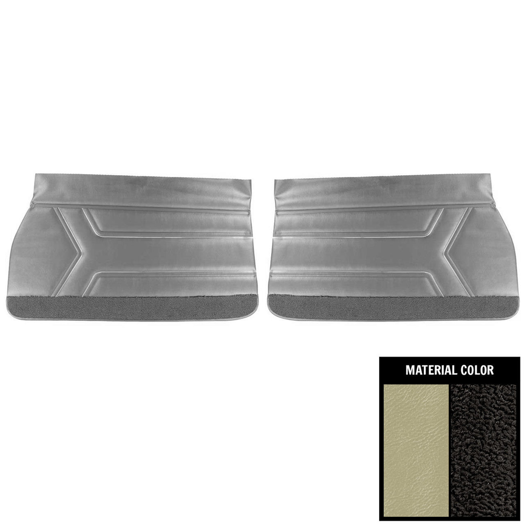PUI Interiors 1969 Pontiac GTO/Lemans Parchment/Black Front Door Panels - D451