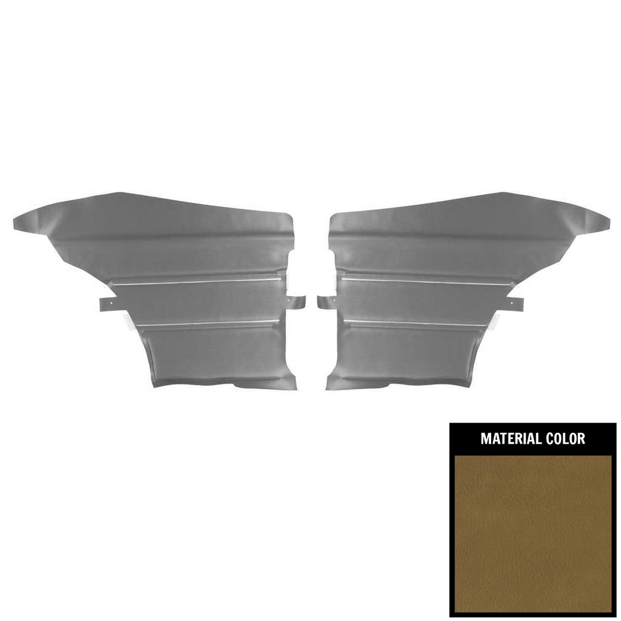 PUI Interiors 1969 Pontiac GTO/Lemans Hardtop Mustard Gold Rear Door Panels - D459C