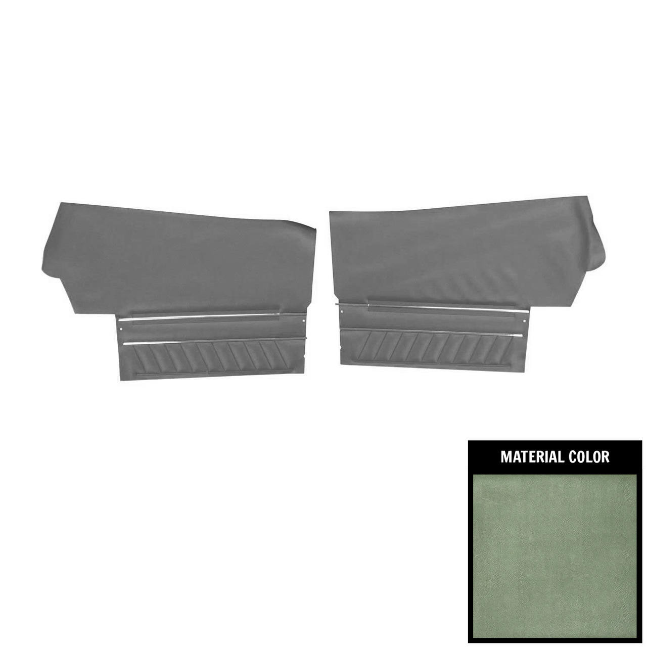 PUI Interiors 1970 Pontiac GTO/Lemans Sport Convertible Dark Metallic Green Rear Door Panels - D464V
