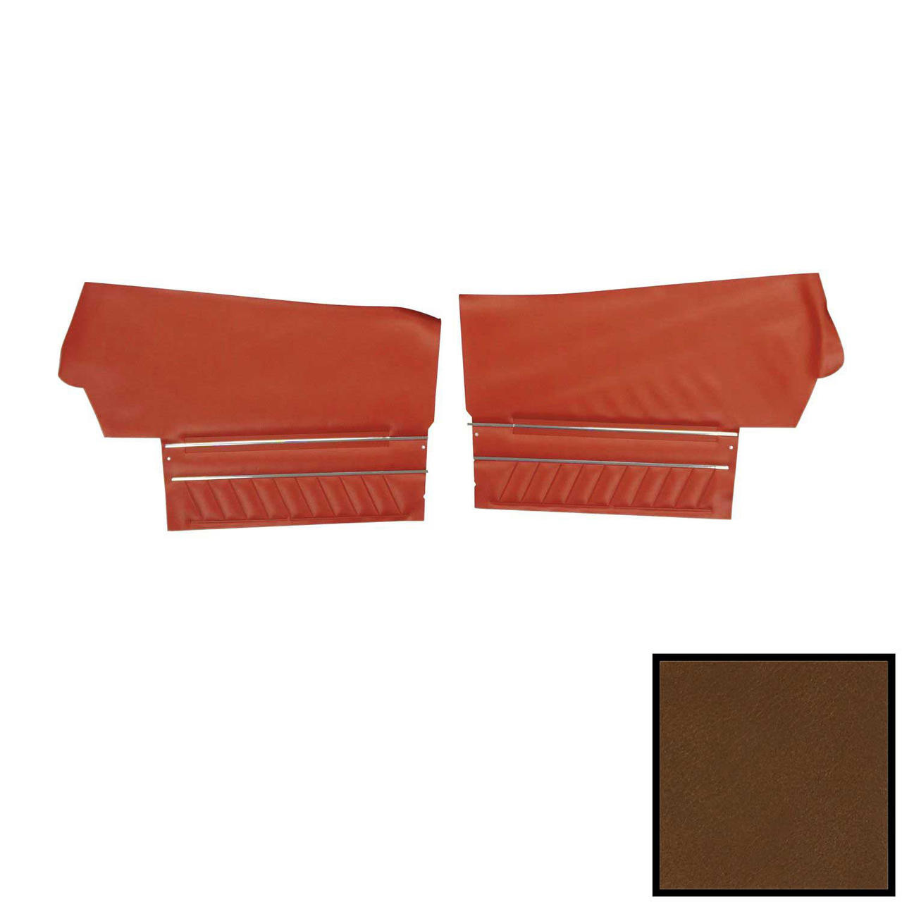 PUI Interiors 1970 Pontiac GTO/Lemans Sport Convertible Dark Saddle Rear Door Panels - D469-1V