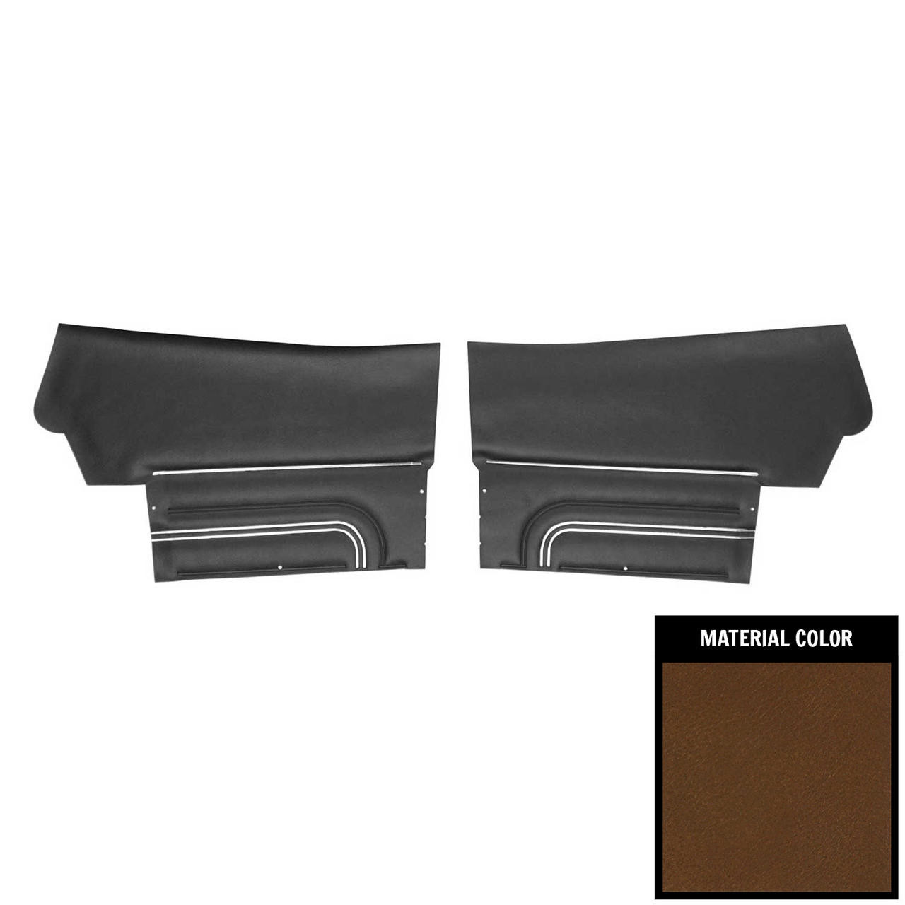 PUI Interiors 1971 Pontiac GTO/Lemans Sport Convertible Dark Saddle Rear Door Panels - D471V