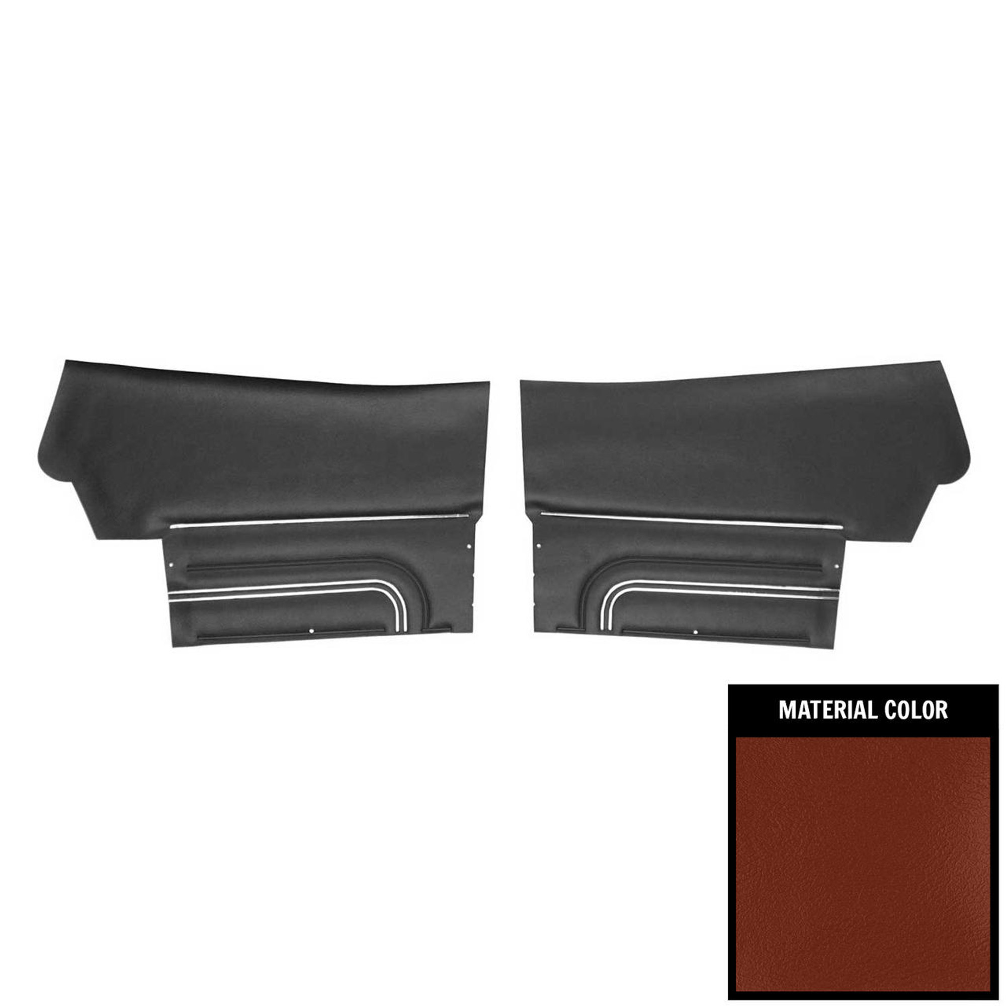 PUI Interiors 1971 Pontiac GTO/Lemans Sport Convertible Sienna Brown Rear Door Panels - D478V