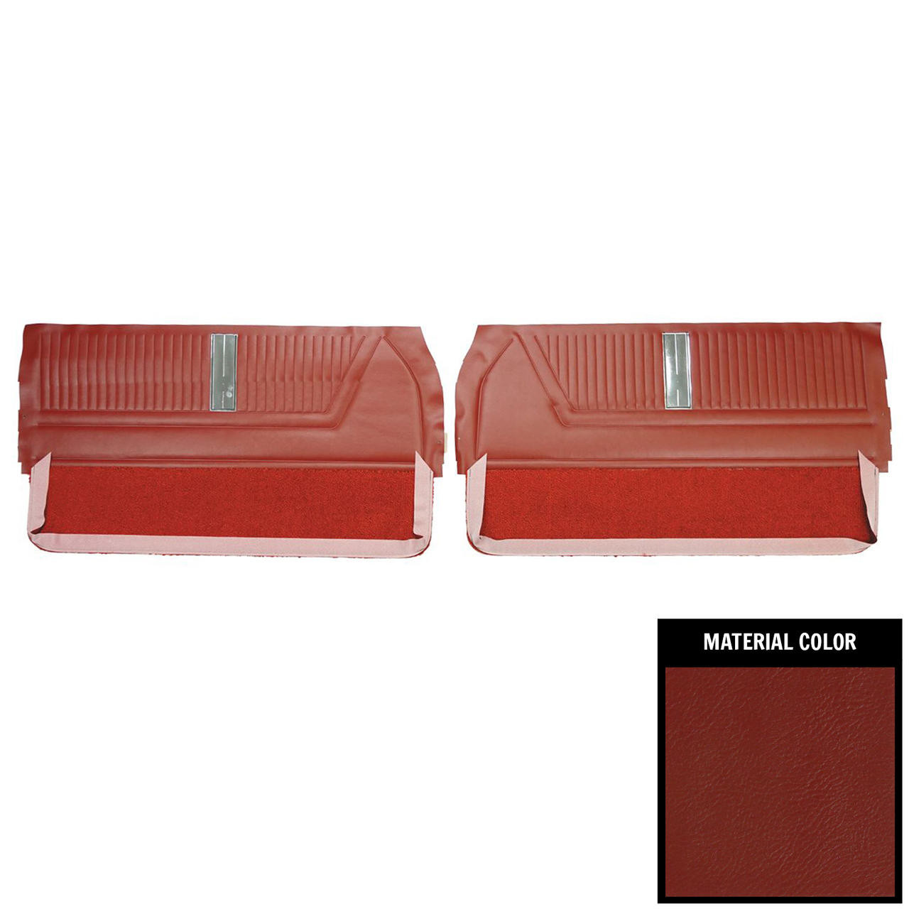 PUI Interiors 1965 Chevrolet Impala SS Red Front Door Panels - D551