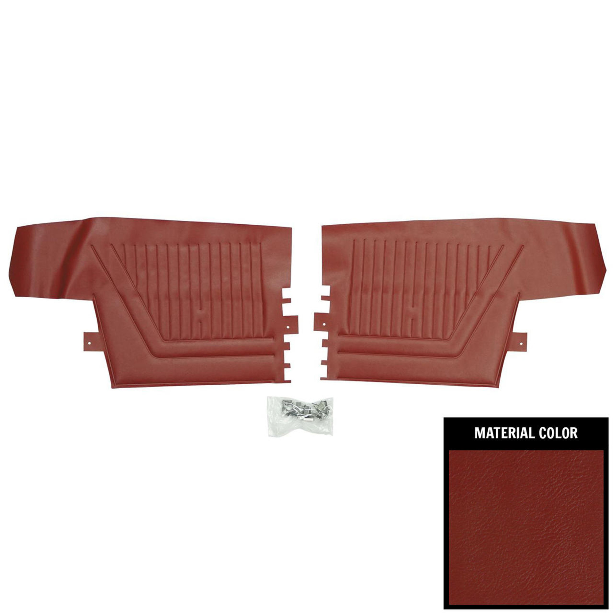 PUI Interiors 1965 Chevrolet Impala SS Convertible Red Rear Door Panels - D551V