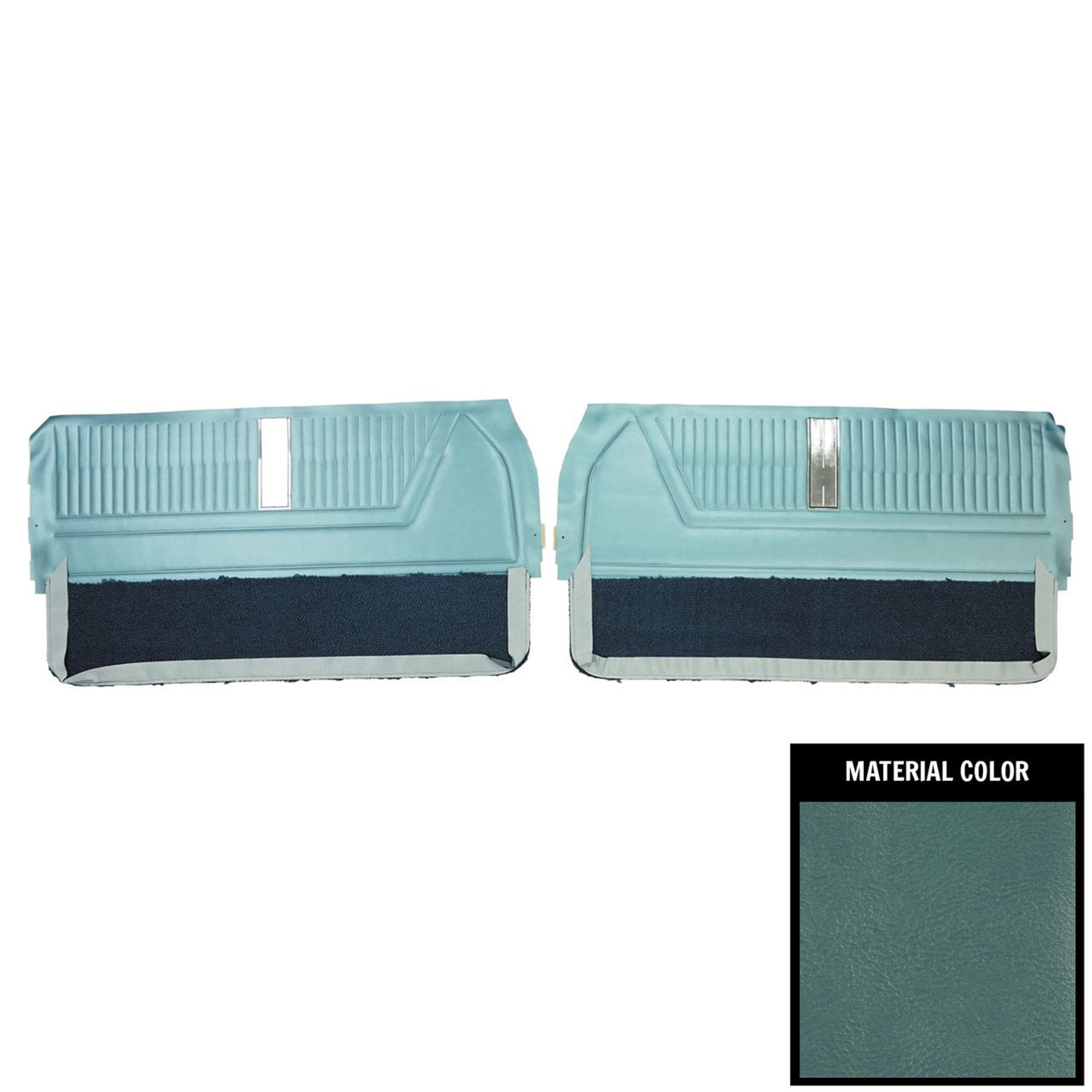 PUI Interiors 1965 Chevrolet Impala SS Light Blue Front Door Panels - D552