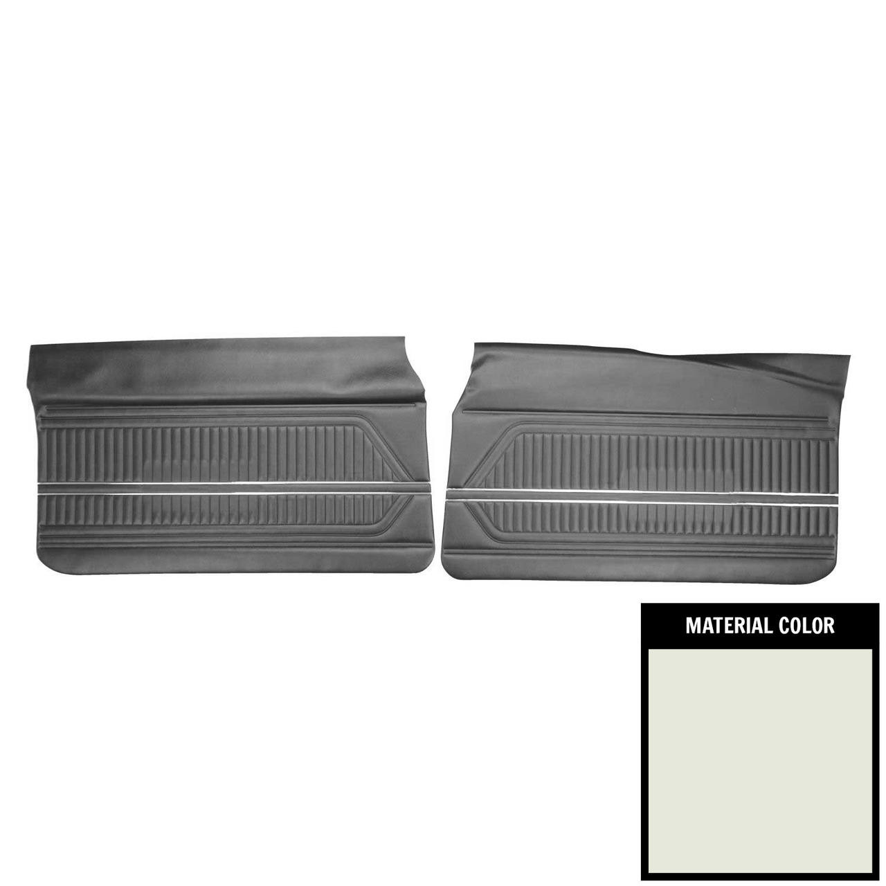 PUI Interiors 1969 Pontiac Firebird Standard White Front Door Panels - D606