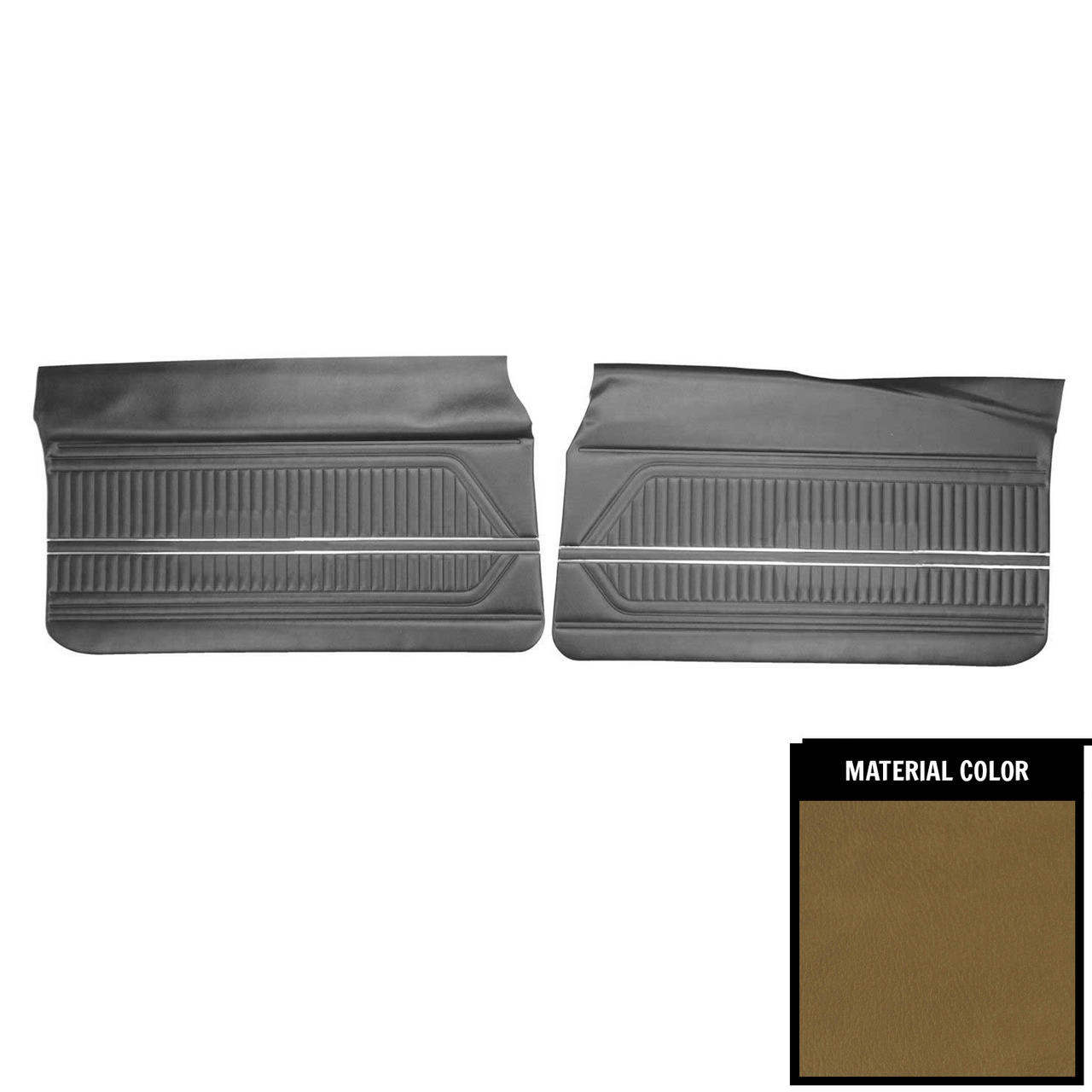 PUI Interiors 1969 Pontiac Firebird Standard Mustard Gold Front Door Panels - D606-1