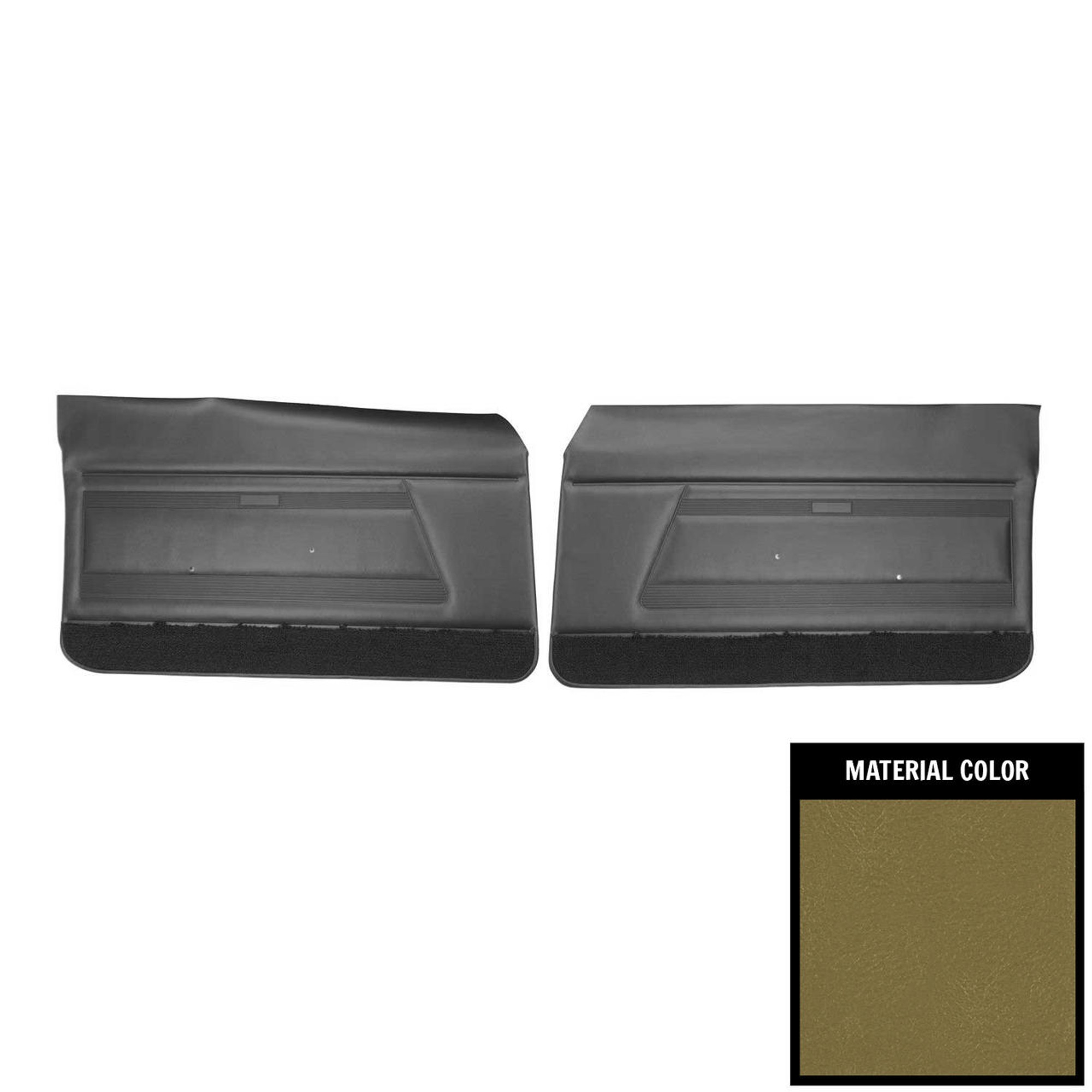 PUI Interiors 1968 Pontiac Firebird Standard Ivy Gold Front Door Panels - D626