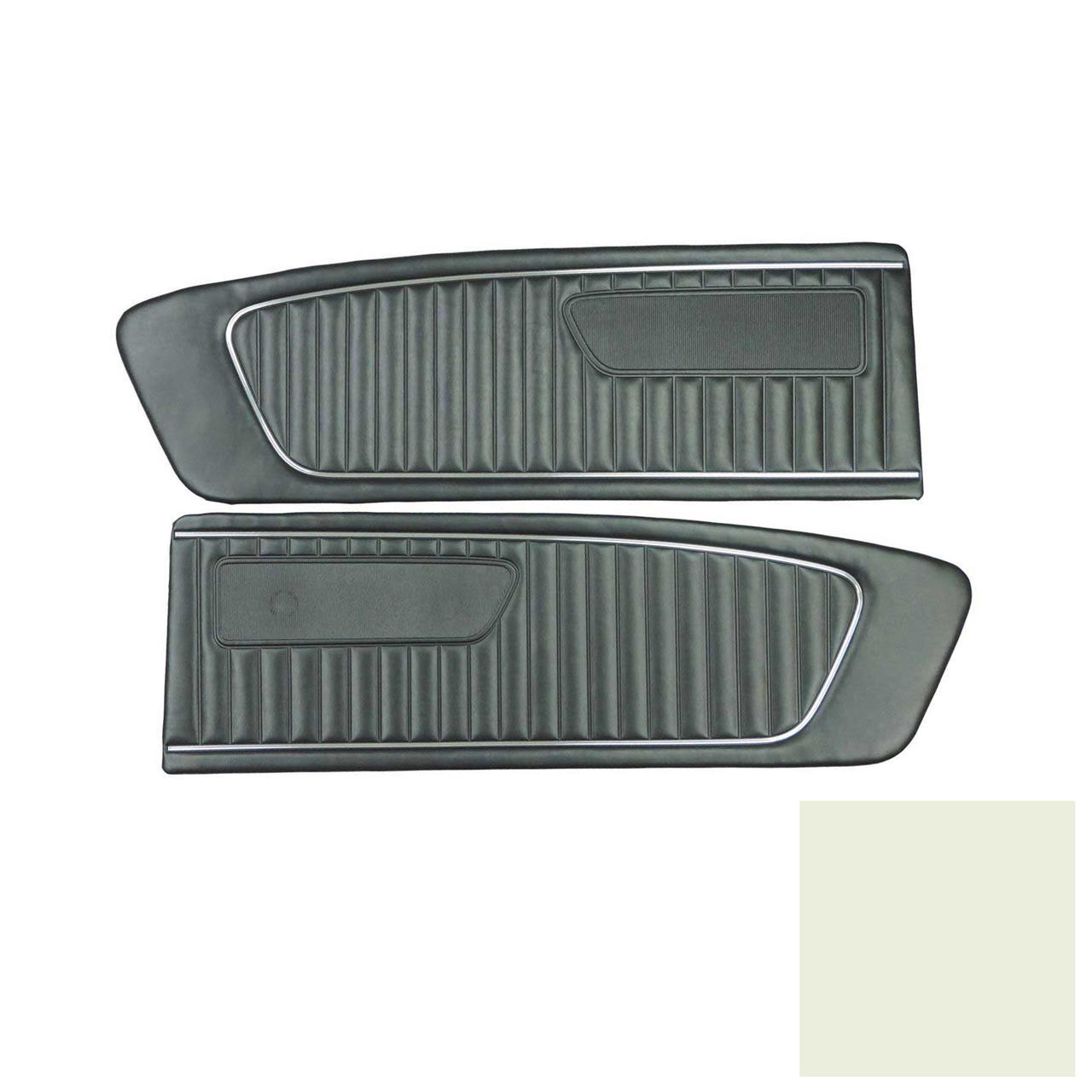 PUI Interiors 1965 Ford Mustang Standard White Front Door Panels - D655