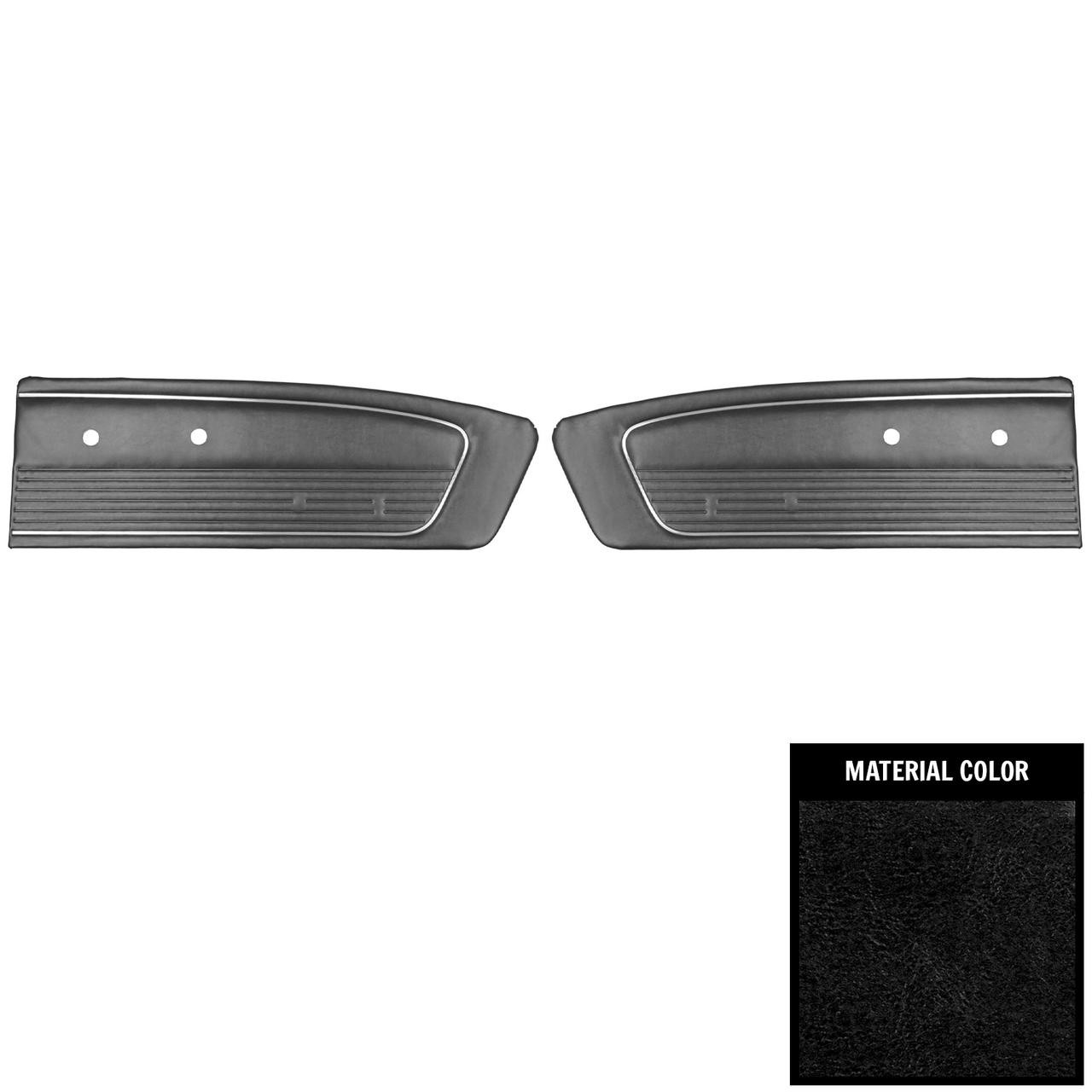 PUI Interiors 1966 Ford Mustang Standard Black Front Door Panels - D660