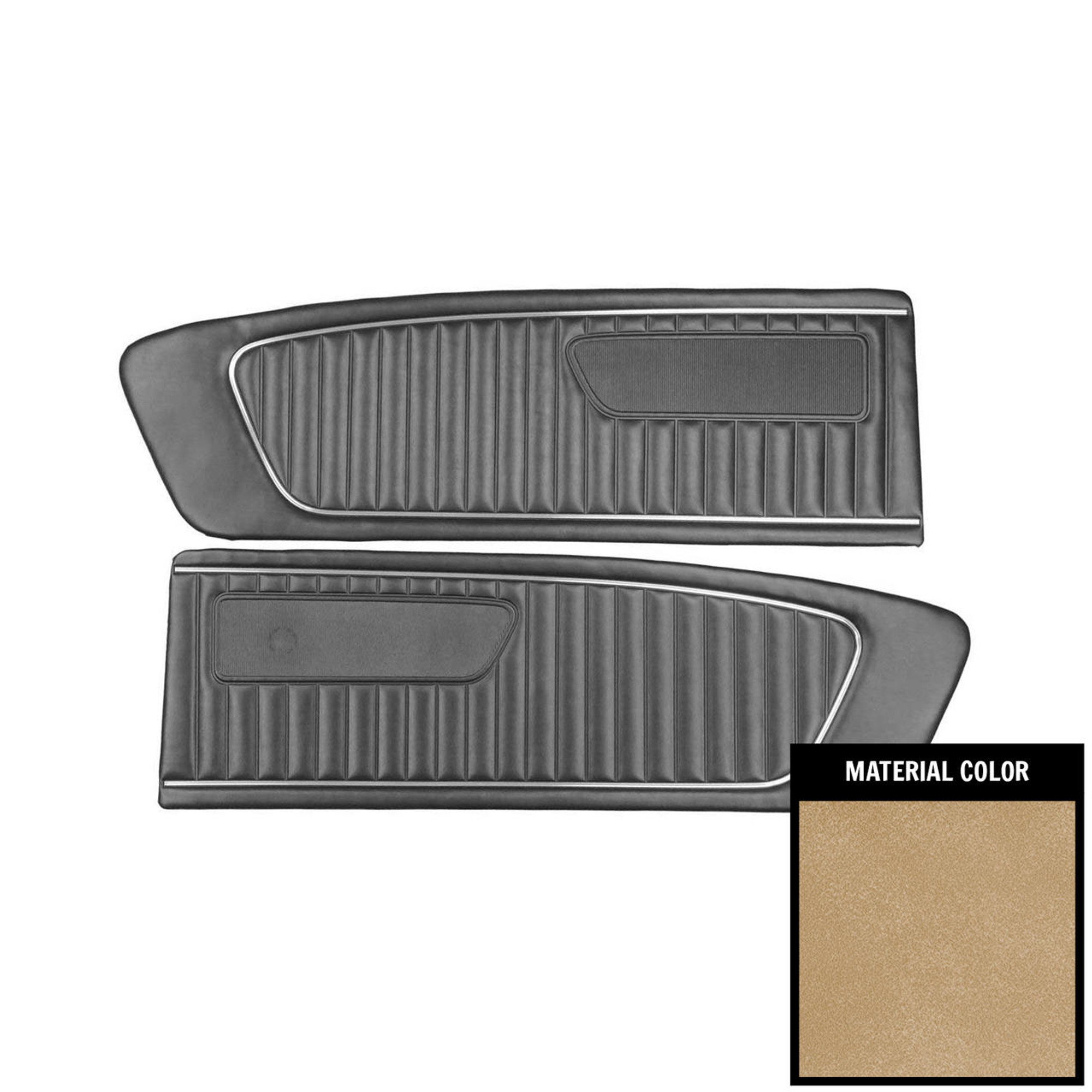 PUI Interiors 1966 Ford Mustang Standard Parchment Front Door Panels - D662