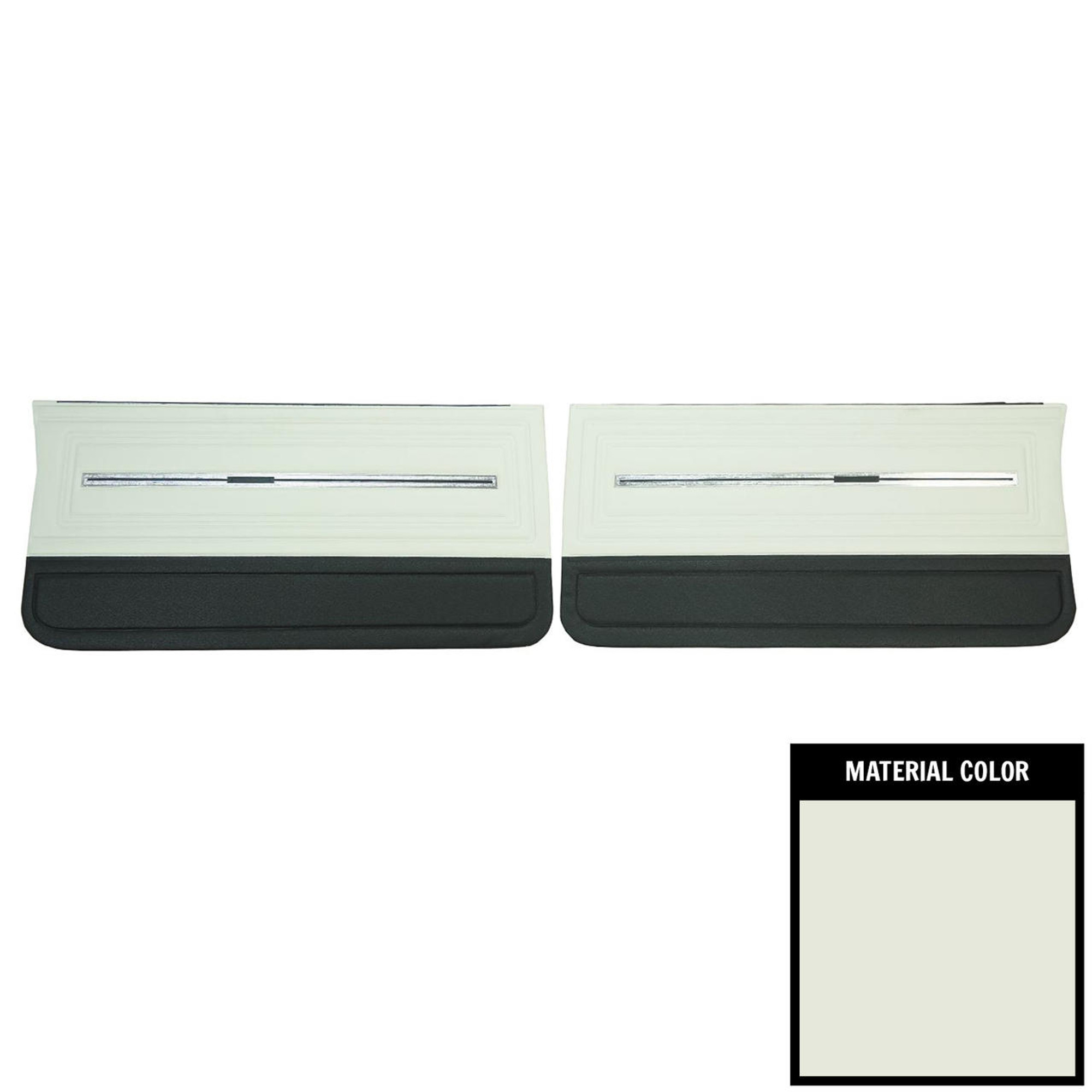 PUI Interiors 1966 Chevrolet Chevelle White and Black Gold Edition Front Door Panels - DO284