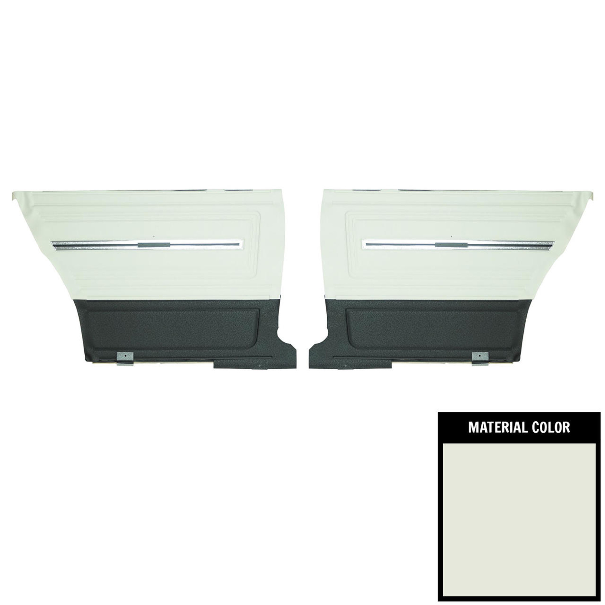 PUI Interiors 1966 Chevrolet Chevelle Hardtop White and Black Gold Edition Rear Door Panels - DO284C