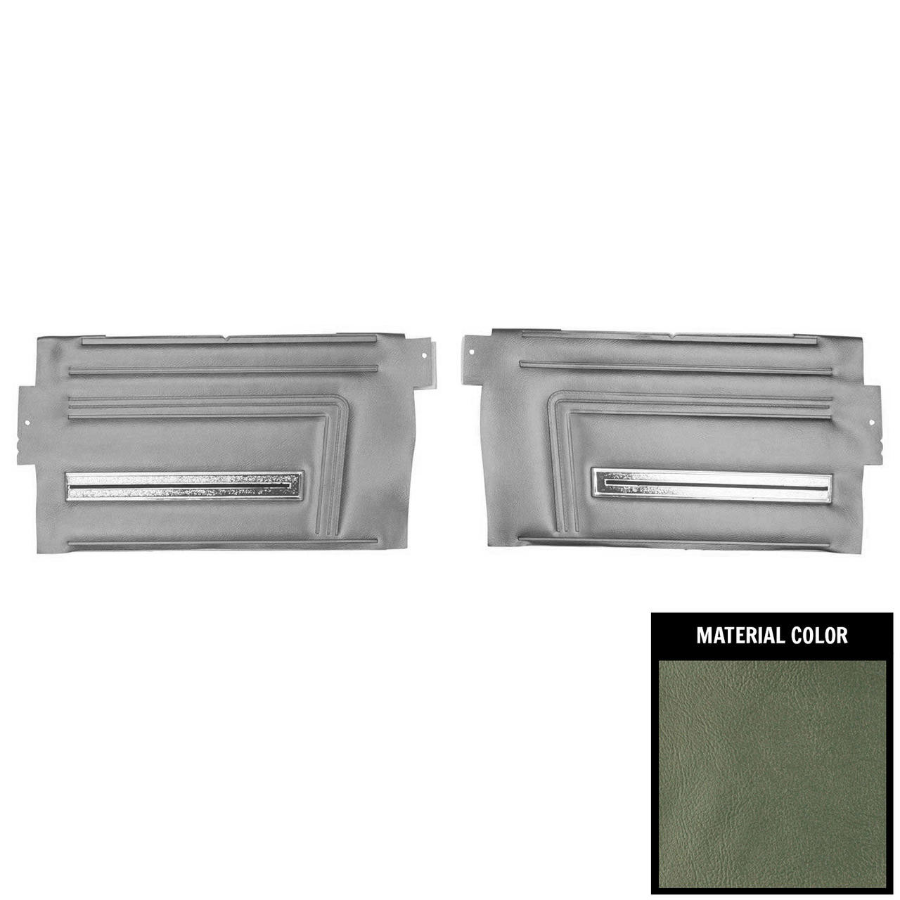 PUI Interiors 1966 Chevrolet Chevelle Convertible Aqua Gold Edition Rear Door Panels - DO285V