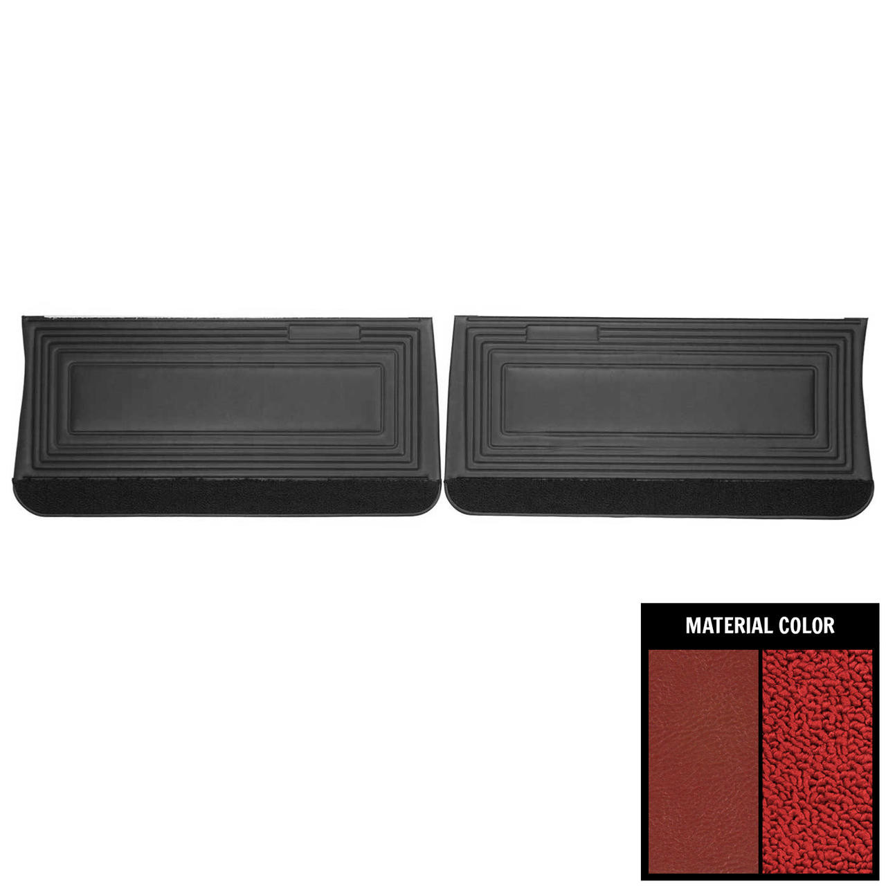 PUI Interiors 1965 Pontiac GTO/Lemans Metallic Red Gold Edition Front Door Panels - DO418