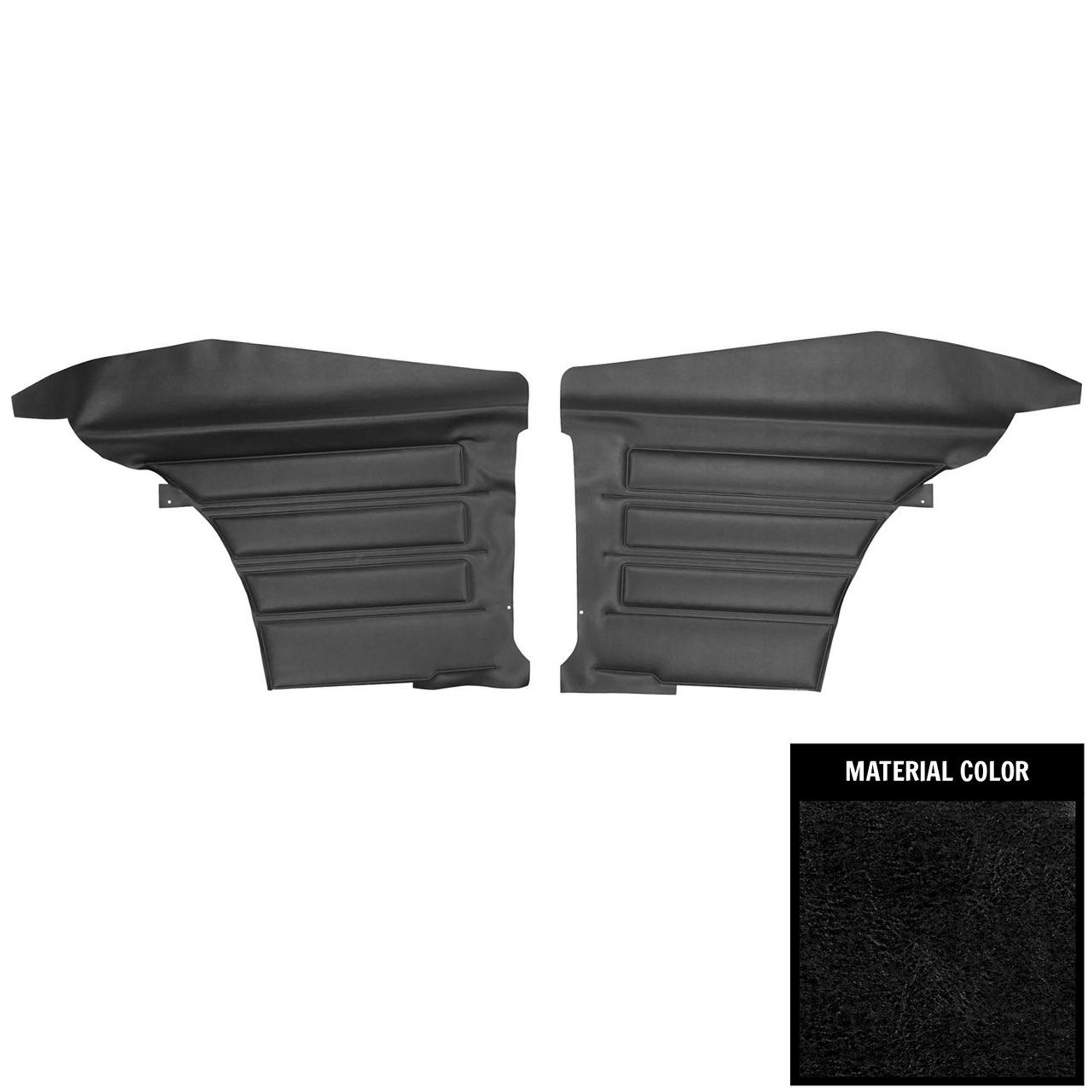 PUI Interiors 1968 Pontiac GTO/Lemans Hardtop Black Gold Edition Rear Door Panels - DO440C