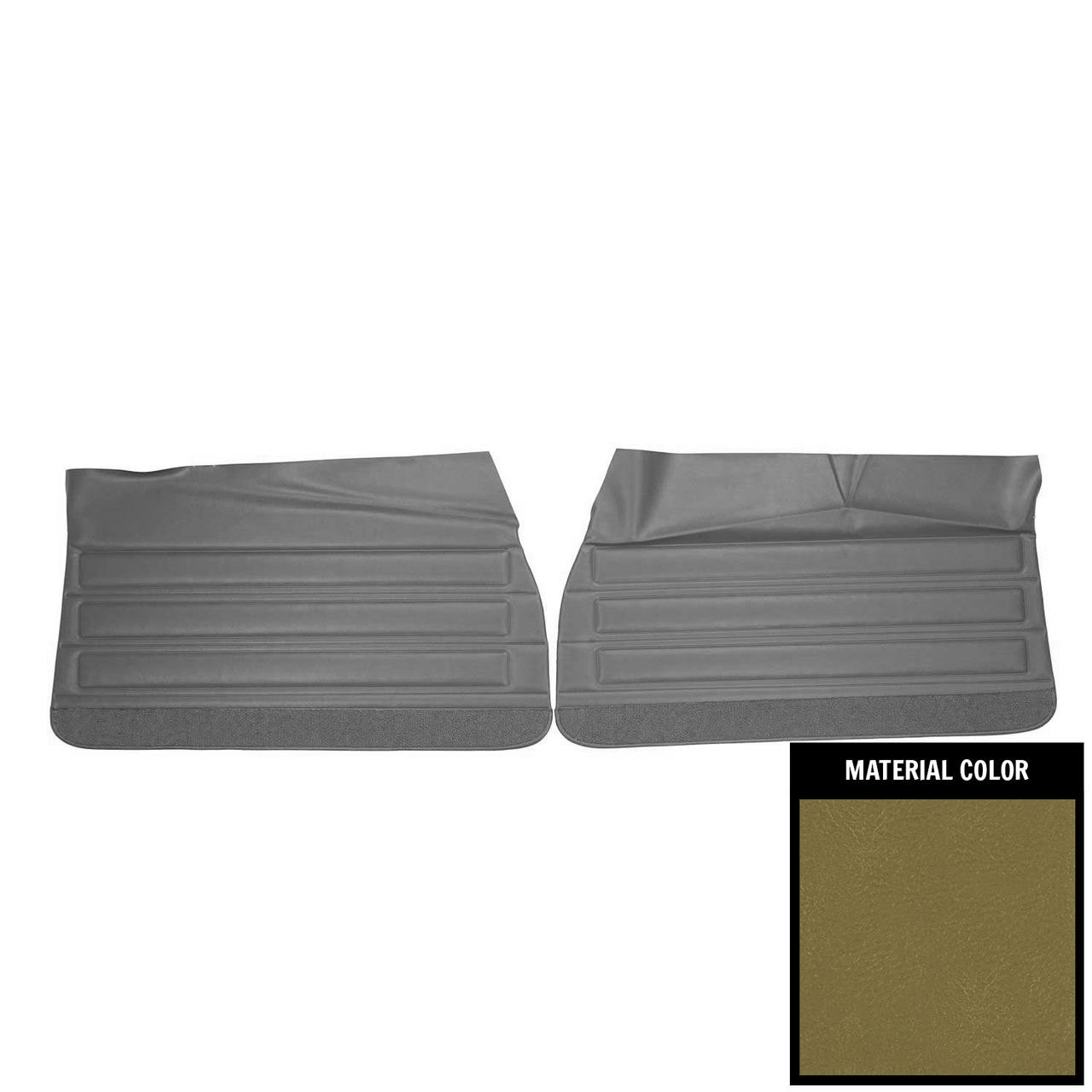 PUI Interiors 1968 Pontiac GTO/Lemans Ivy Gold Gold Edition Front Door Panels - DO444