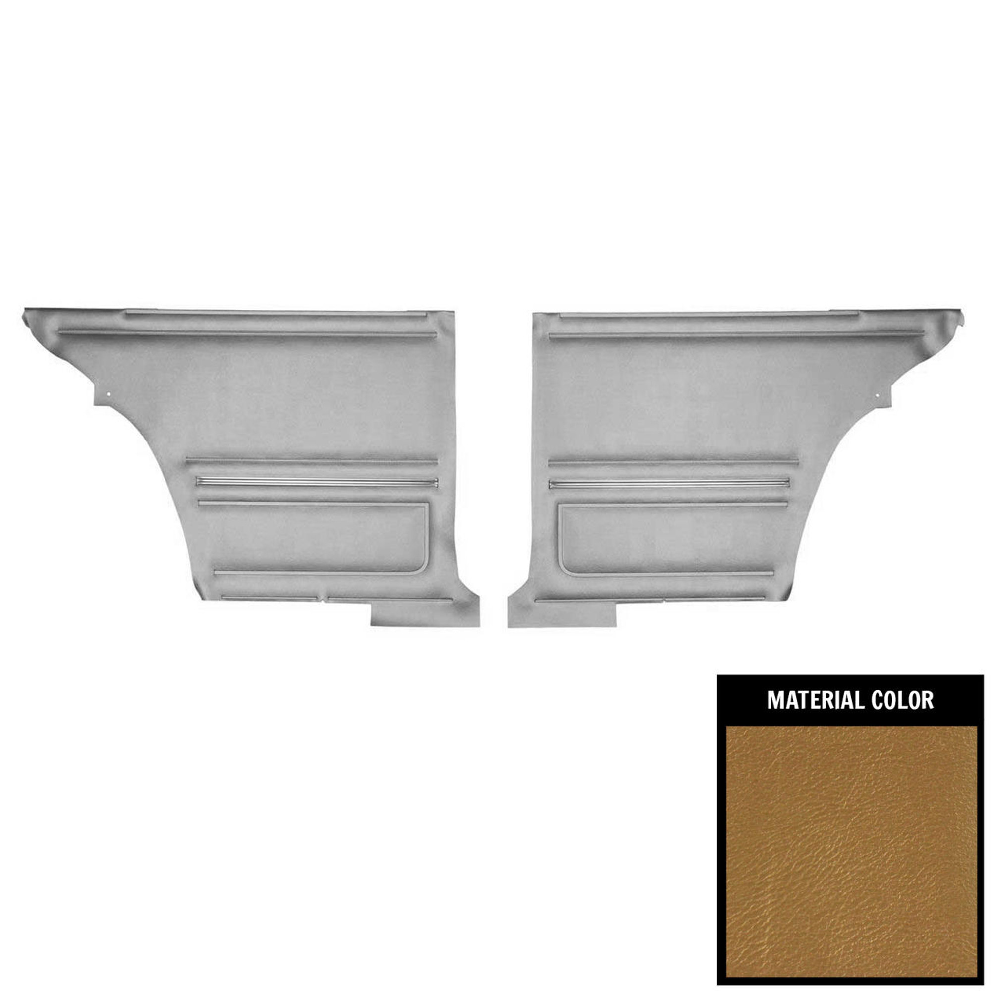 PUI Interiors 1967 Camaro/Firebird Hardtop Standard Pre-Assembled Gold Rear Door Panels - PD203C
