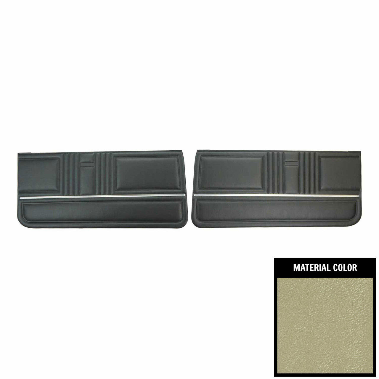 PUI Interiors 1967 Pontiac Firebird Standard Pre-Assembled Parchment Front Door Panels - PD204