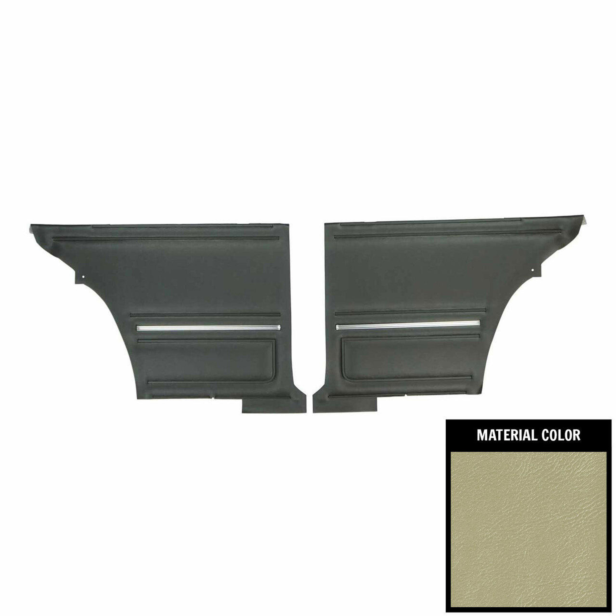 PUI Interiors 1967 Pontiac Firebird Hardtop Standard Pre-Assembled Parchment Rear Door Panels - PD204C