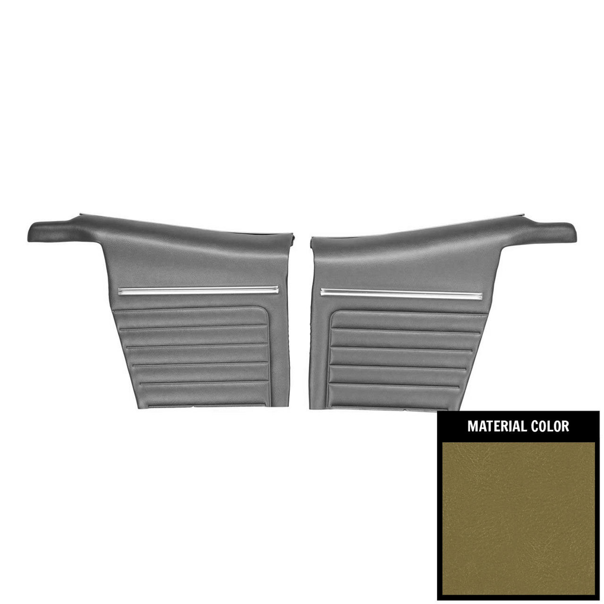 PUI Interiors 1968 Camaro Convertible Standard Pre-Assembled Ivy Gold Rear Door Panels - PD213V