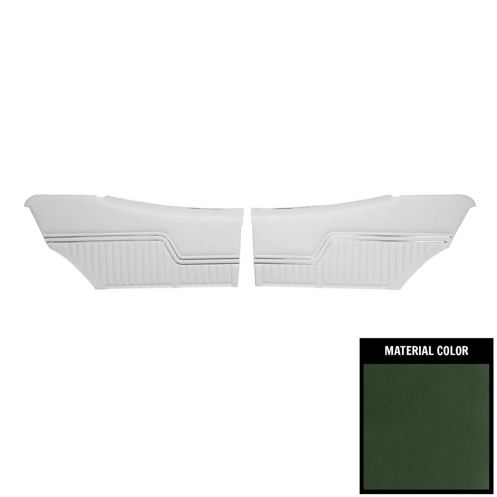 PUI Interiors 1971-1972 Chevelle Hardtop Pre-Assembled Dark Green Rear Door Panels - PD247C