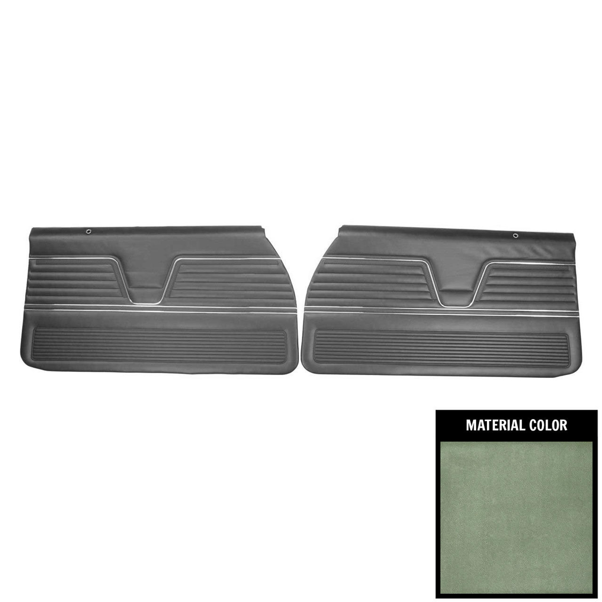 PUI Interiors 1969 Chevrolet Chevelle Pre-Assembled Dark Metallic Green Front Door Panels - PD253