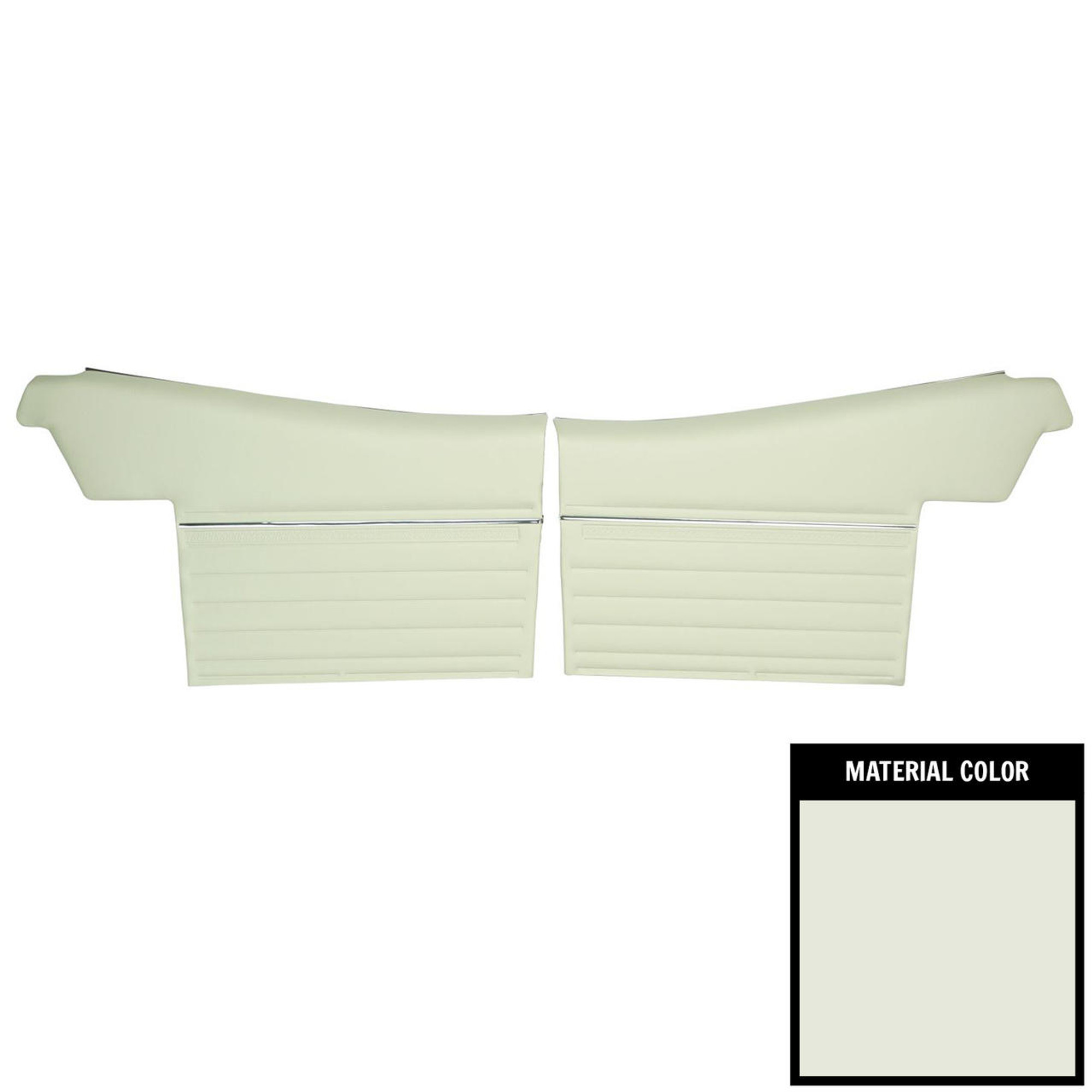PUI Interiors 1969 Chevrolet Chevelle Convertible Pre-Assembled White Rear Door Panels - PD256-1V