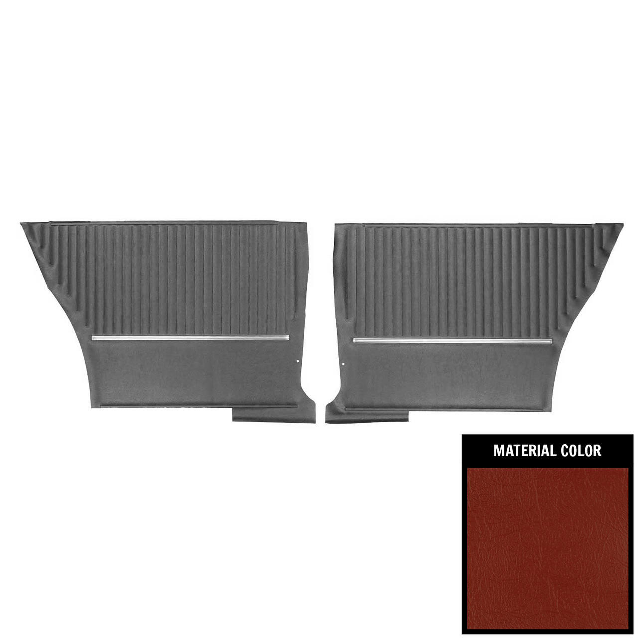 PUI Interiors 1964 Chevrolet Chevelle Hardtop Pre-Assembled Red Rear Door Panels - PD301C