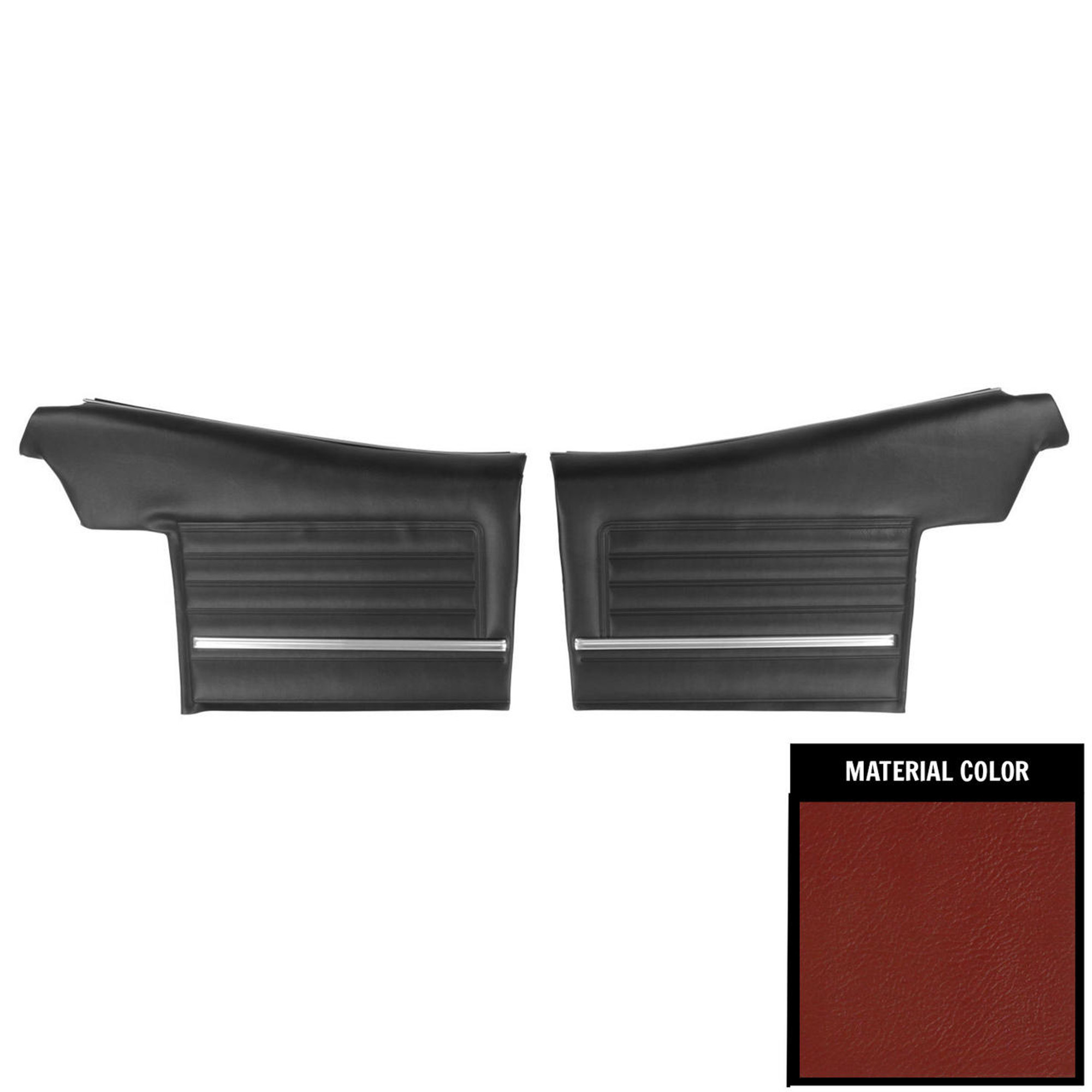 PUI Interiors 1968 Chevrolet Chevelle Convertible Pre-Assembled Red Rear Door Panels - PD311V
