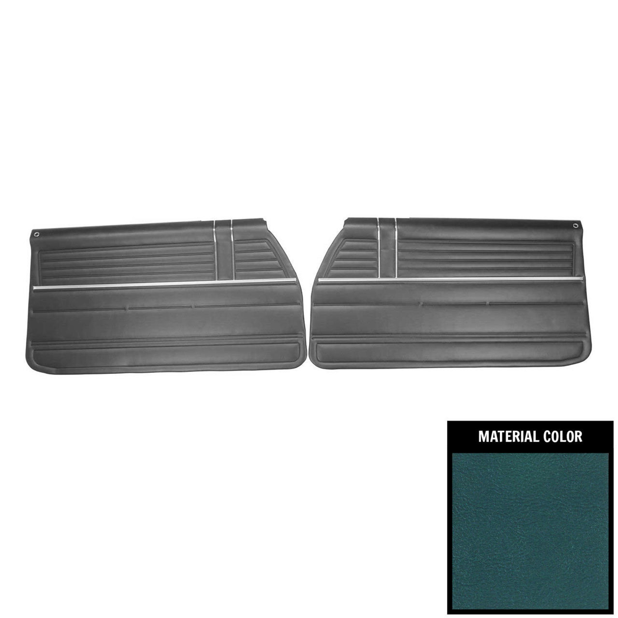 PUI Interiors 1968 Chevrolet Chevelle Pre-Assembled Medium Blue Front Door Panels - PD313