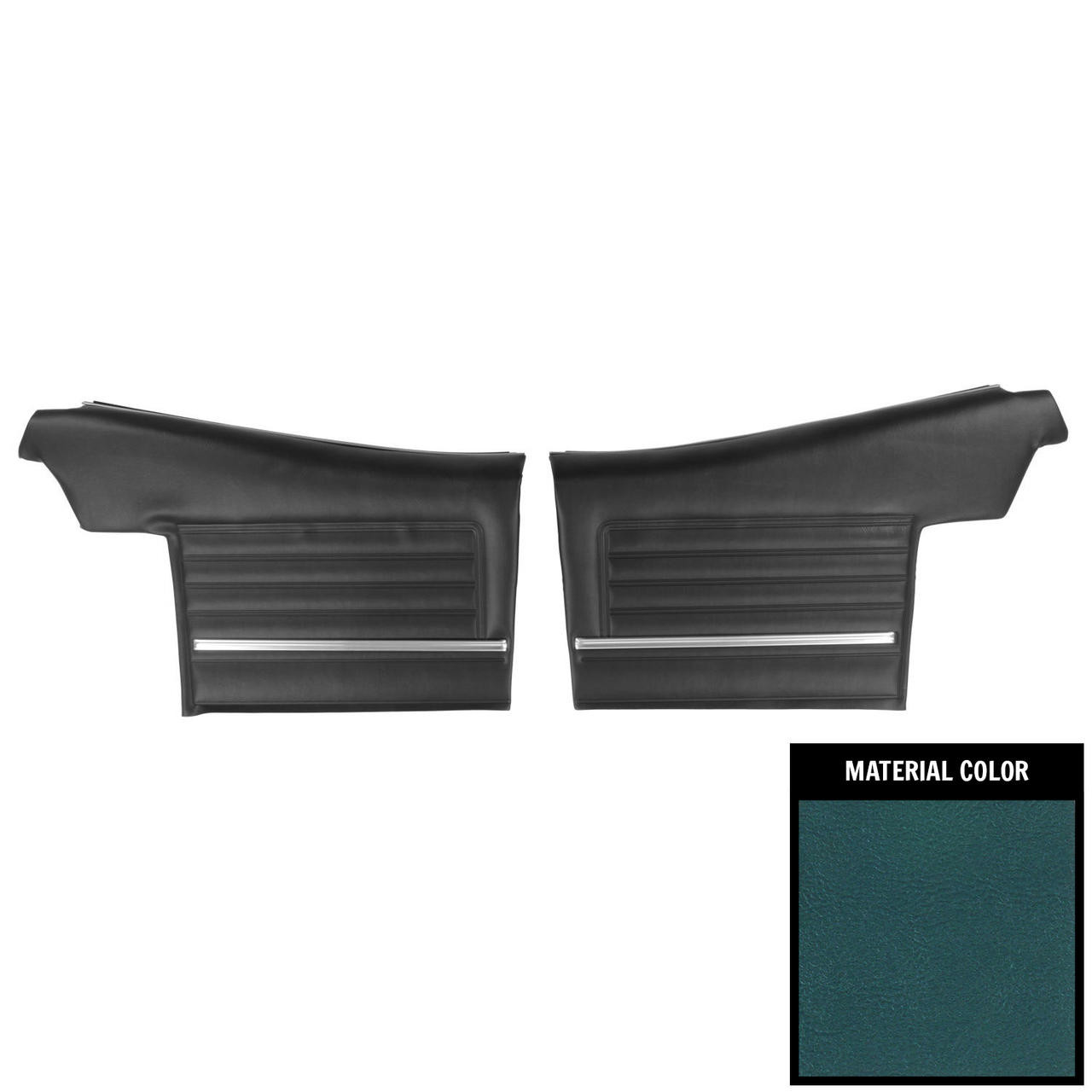 PUI Interiors 1968 Chevrolet Chevelle Convertible Pre-Assembled Medium Blue Rear Door Panels - PD313V