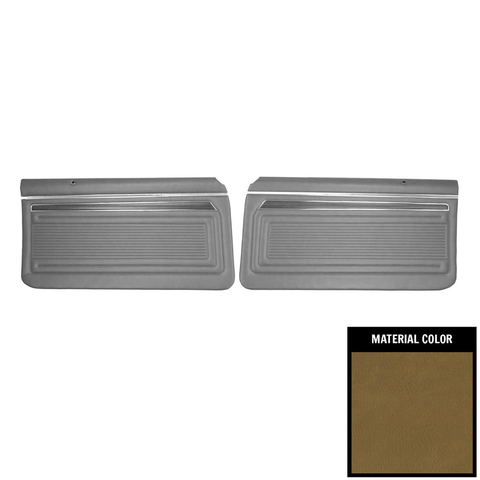 PUI Interiors 1971 Nova/SS/Custom 2-Door Sedan Pre-Assembled Jade Green Front Door Panels - PD329-3