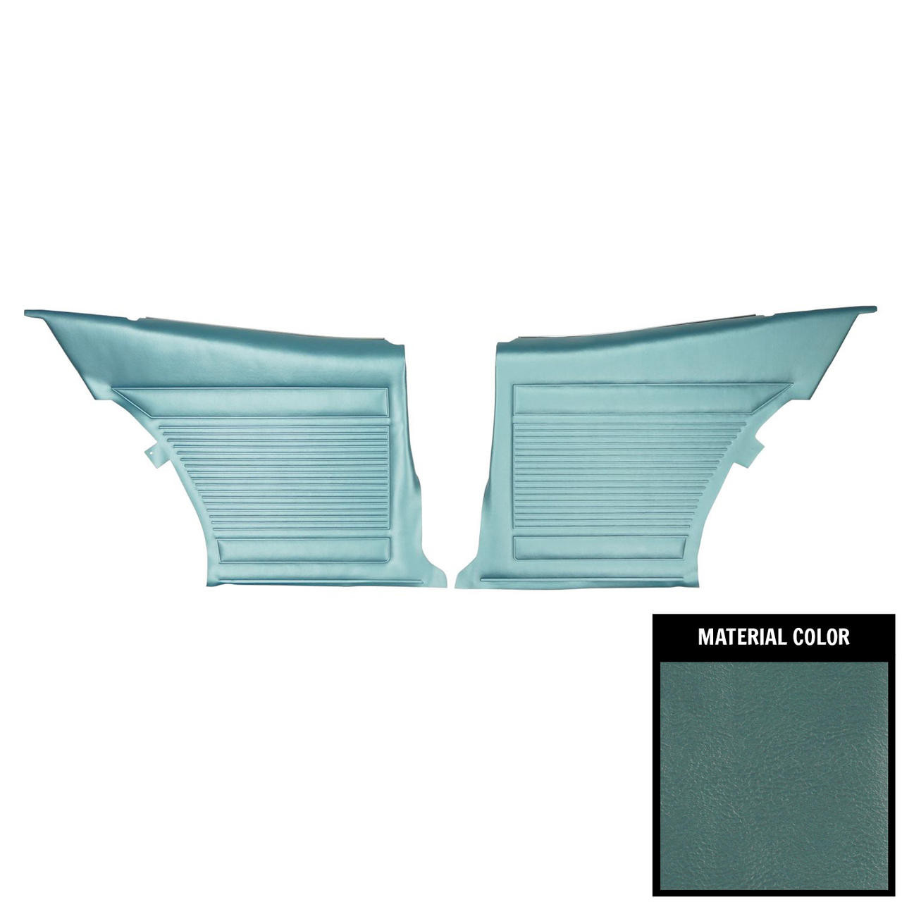 PUI Interiors 1969-70 Nova 2-Door Sedan Standard Pre-Assembled Light Blue Rear Door Panels - PD341C
