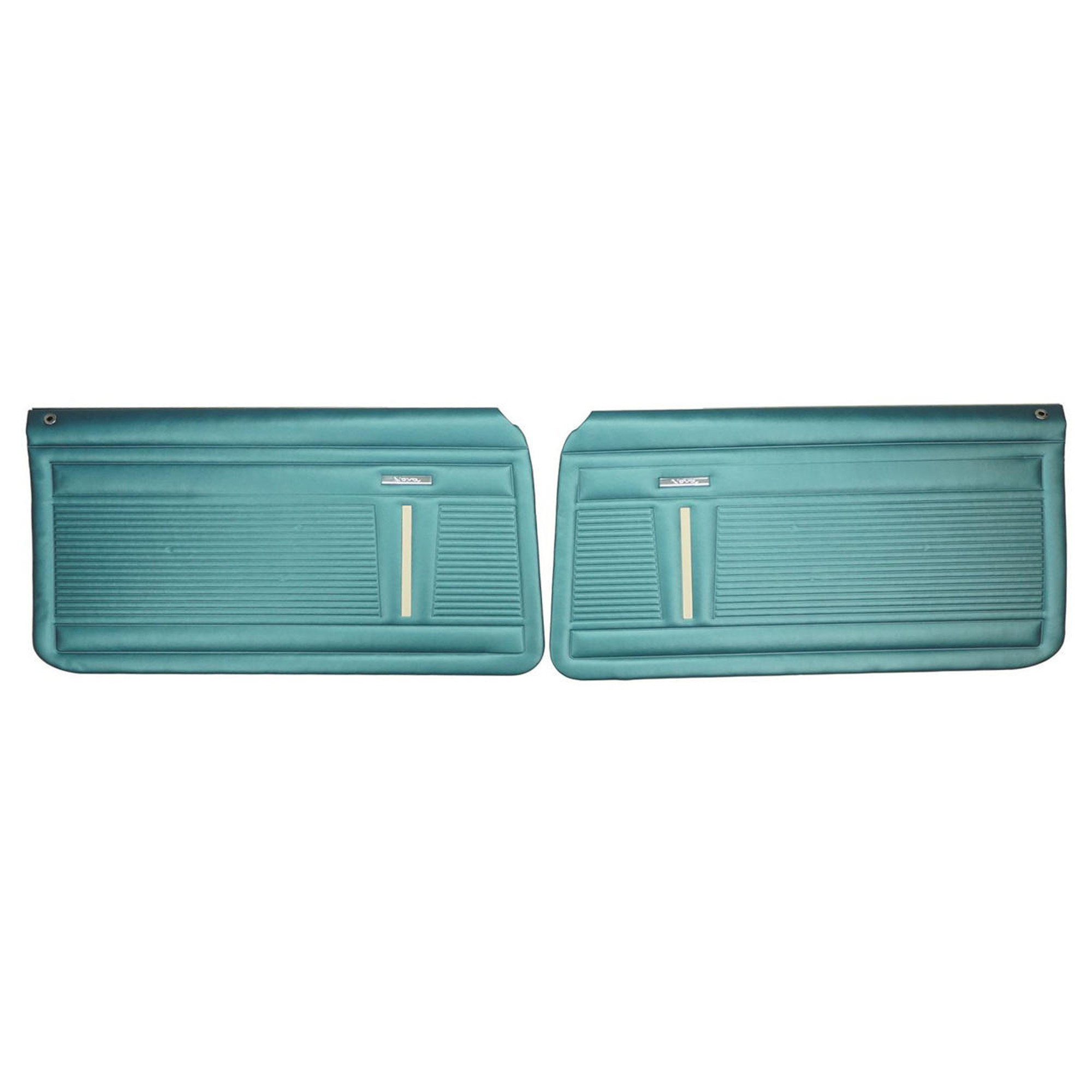 PUI Interiors 1968 Nova 2-Door Sedan Standard Pre-Assembled Medium Blue Front Door Panels - PD361