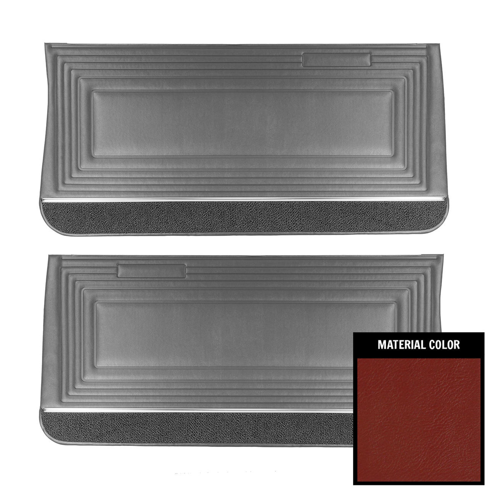 PUI Interiors 1965 Pontiac GTO/LeMans Pre-Assembled Red Front Door Panels - PD411