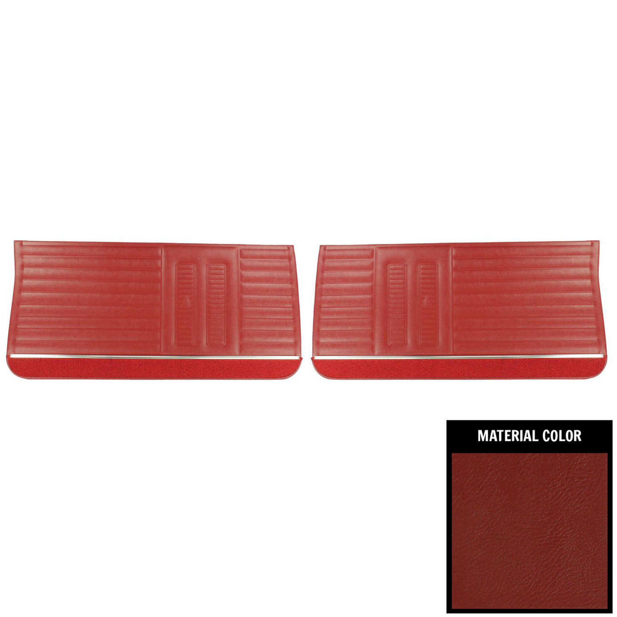 PUI Interiors 1966 Pontiac GTO/LeMans Pre-Assembled Red Front Door Panels - PD421