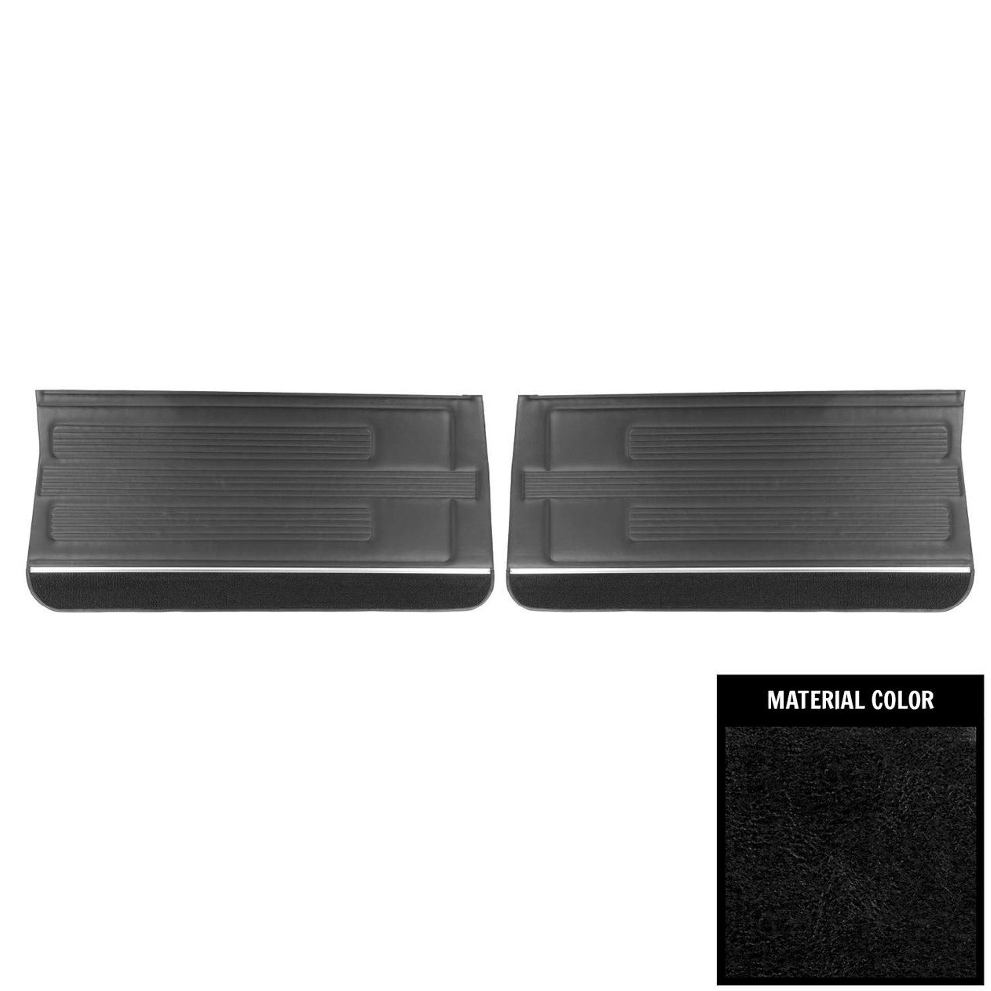 PUI Interiors 1968 Pontiac GTO/LeMans Pre-Assembled Black Front Door Panels - PD440