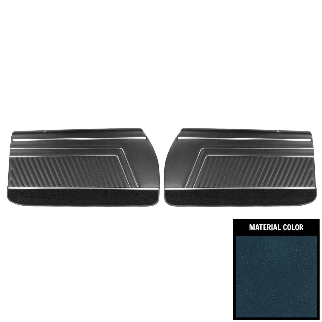 PUI Interiors 1970 Pontiac GTO/LeMans Pre-Assembled Blue Front Door Panels - PD462