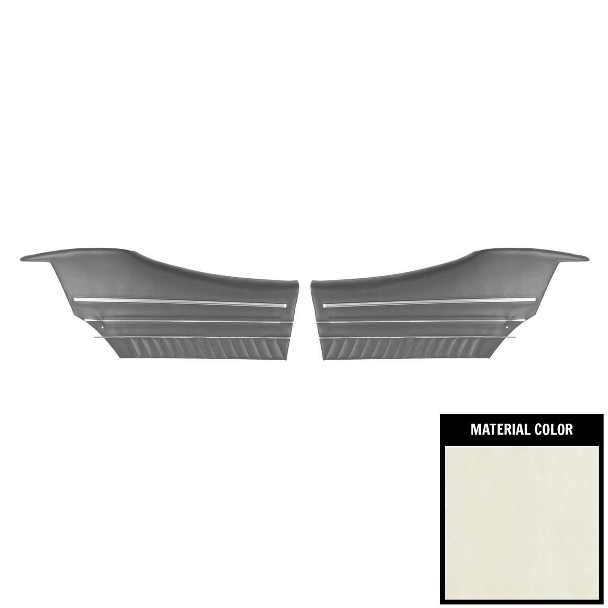 PUI Interiors 1970 Pontiac GTO/LeMans Hardtop Pre-Assembled Pearl/Black Rear Door Panels - PD467C
