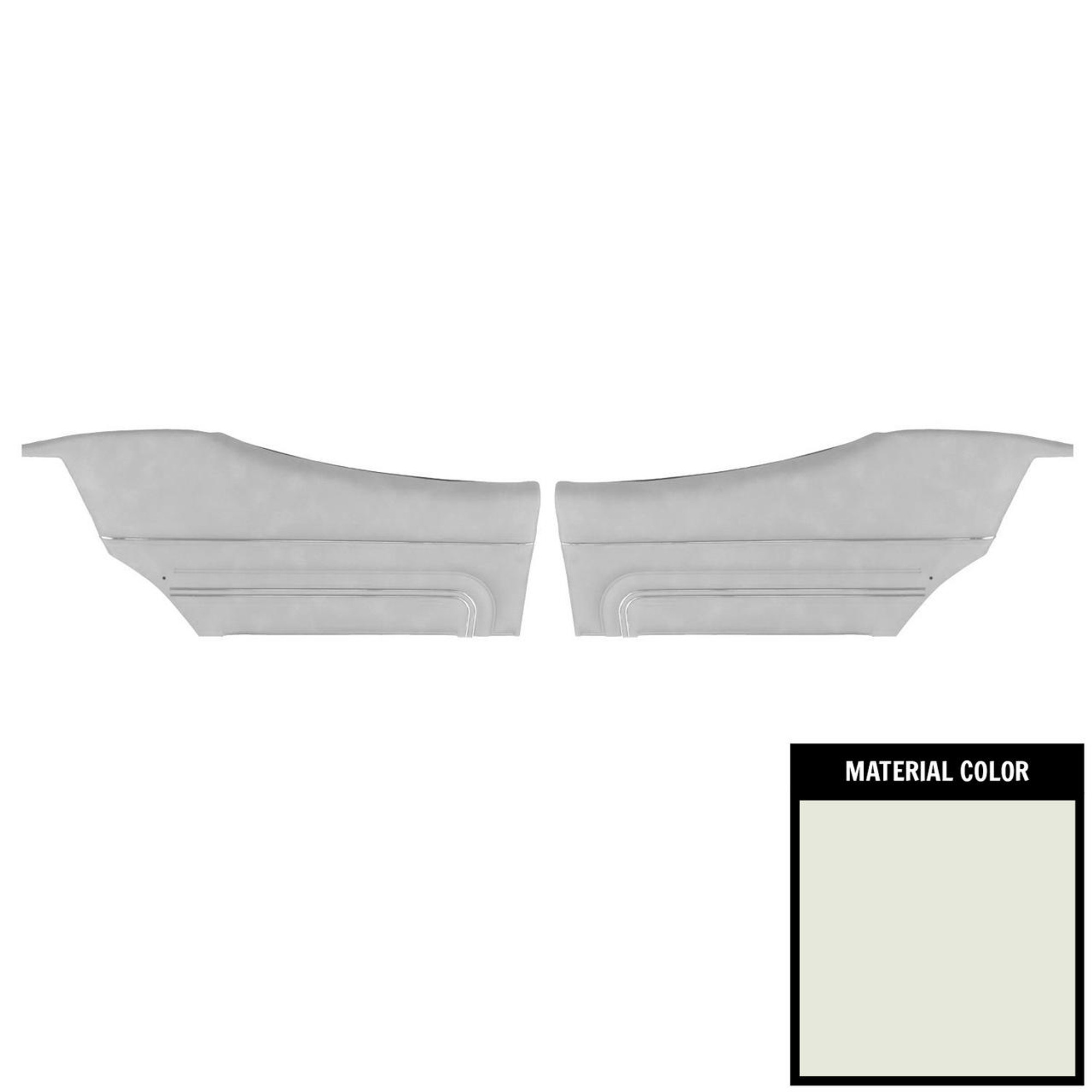 PUI Interiors 1971 Pontiac GTO/LeMans Sport Hardtop Pre-Assembled White Rear Door Panels - PD472C