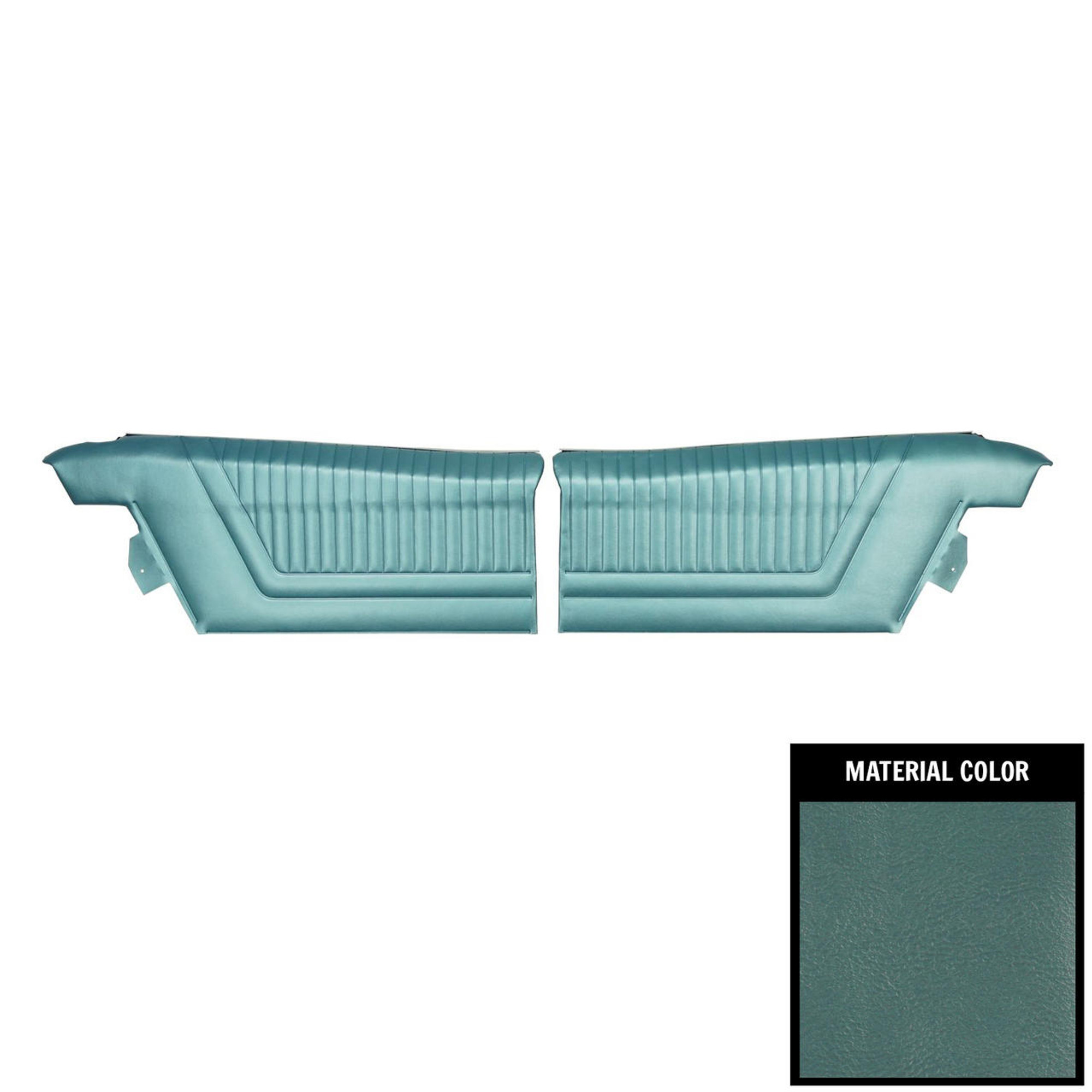 PUI Interiors 1965 Chevrolet Impala SS Hardtop Pre-Assembled Light Blue Rear Door Panels - PD552C